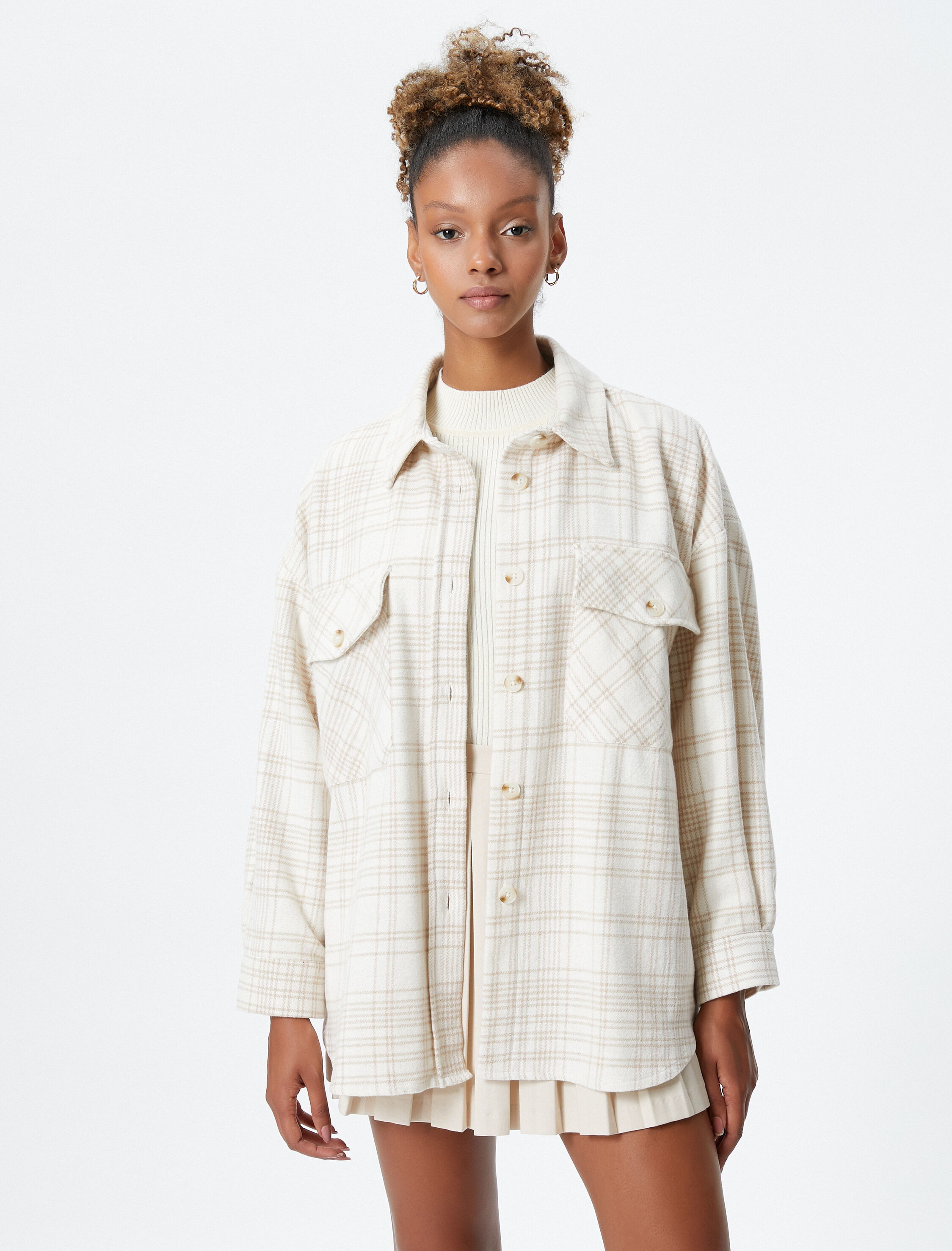 Gömlek Ceket Kapaklı Cepli Yumuşak Dokulu