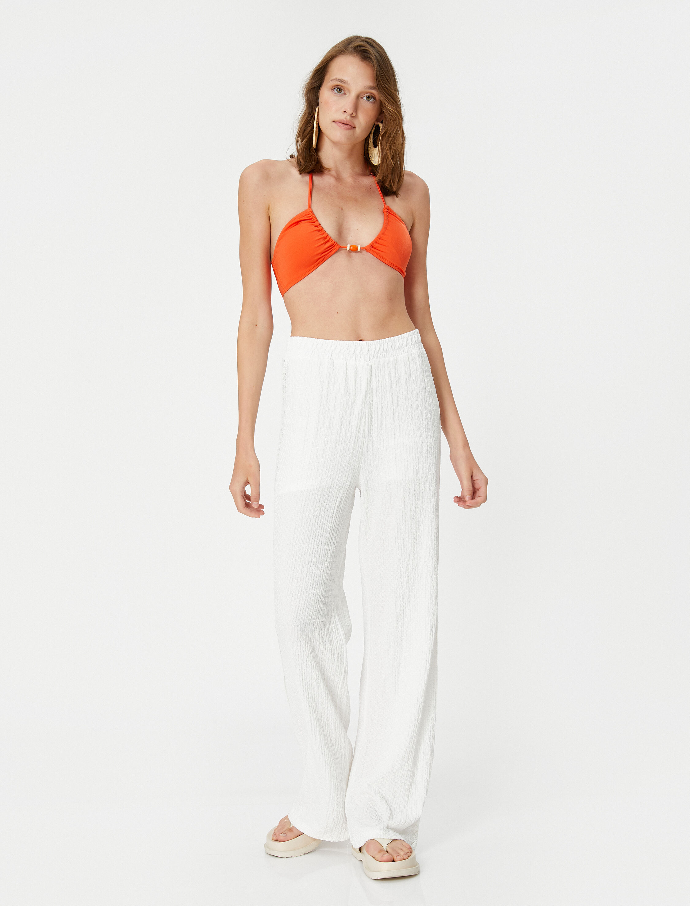   Koton X Şahika Ercümen - Kroşe Detaylı Bol Paça Pantolon