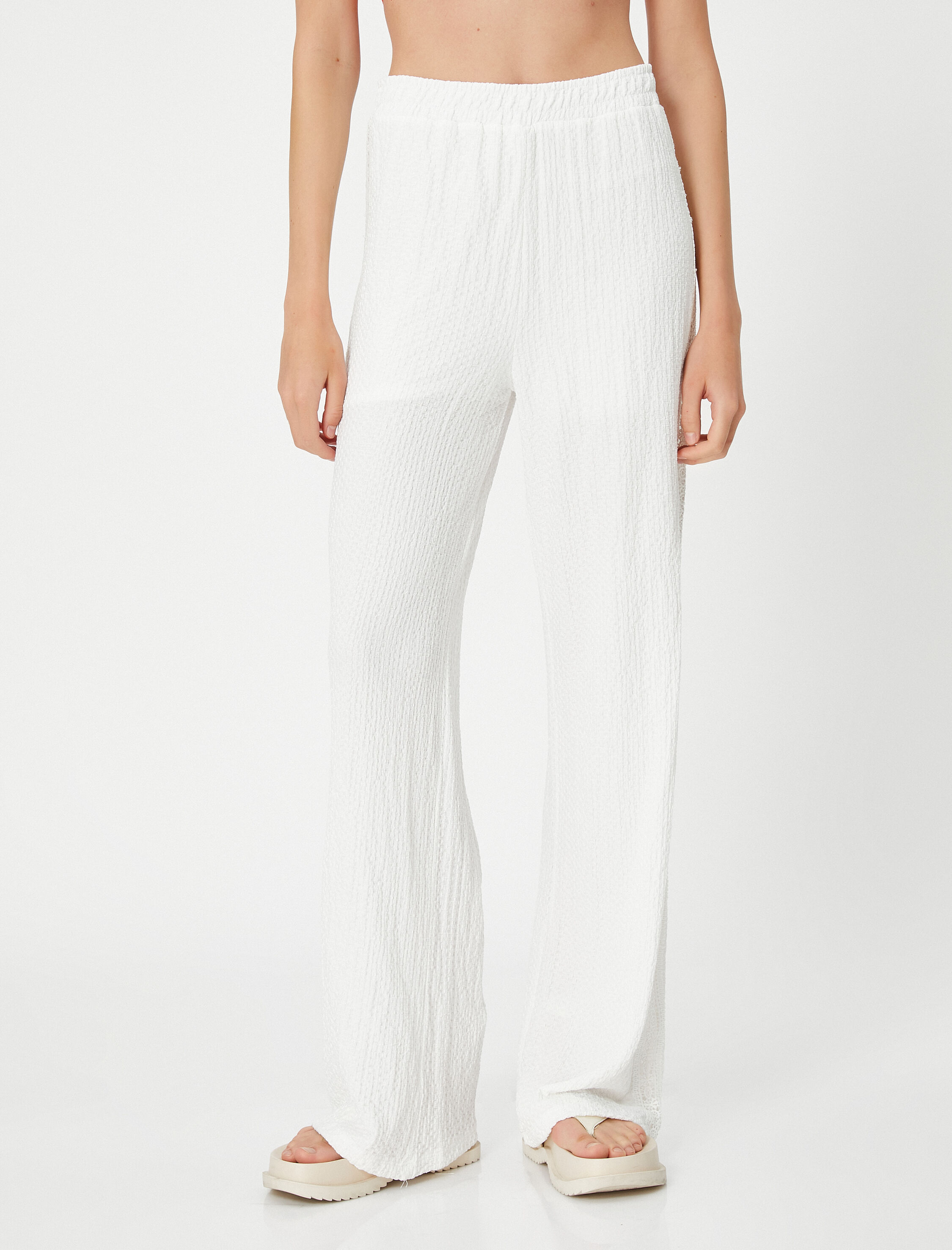   Koton X Şahika Ercümen - Kroşe Detaylı Bol Paça Pantolon