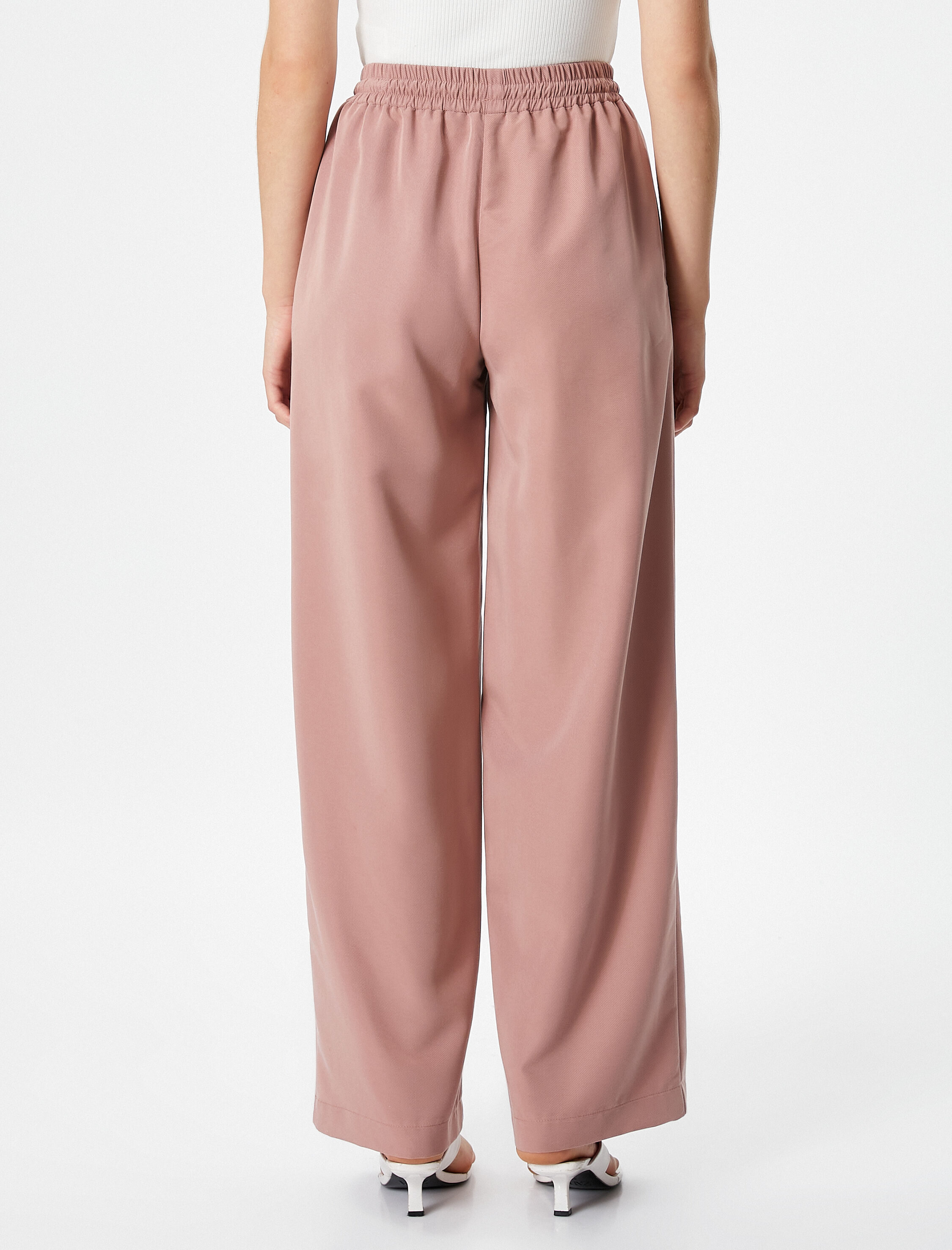   Bol Paça Pantolon Beli Bağcıklı Cepli Modal Rahat Kesim