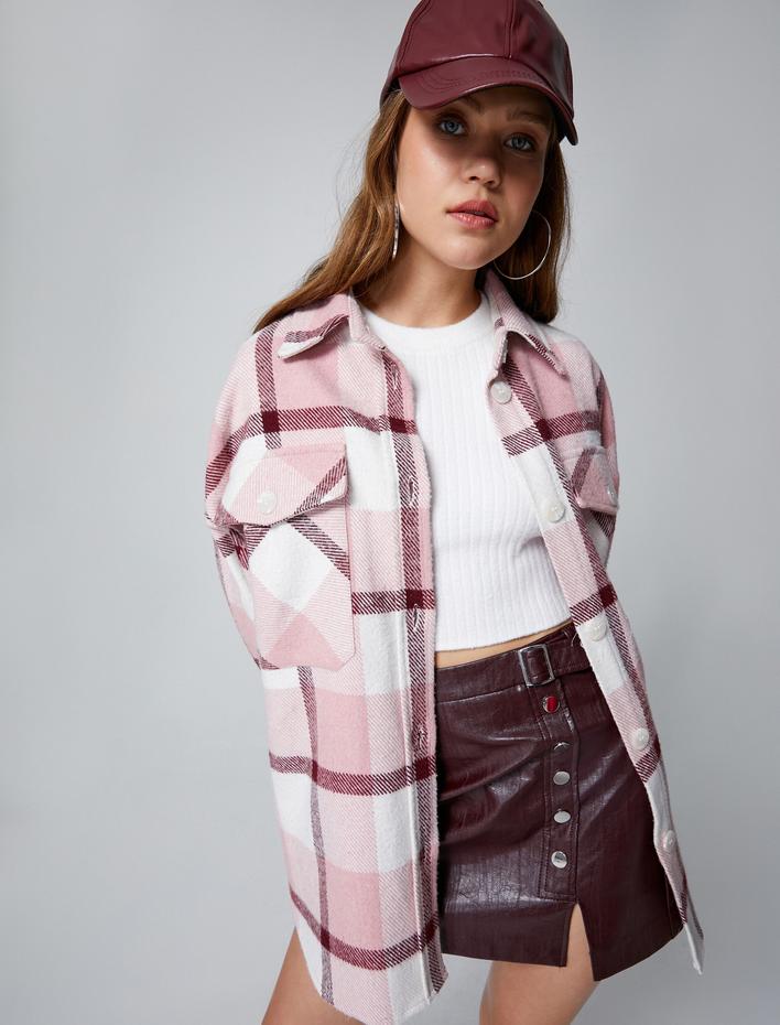  Oduncu Gömlek Ceket Uzun Kollu Çift Cepli Düğmeli