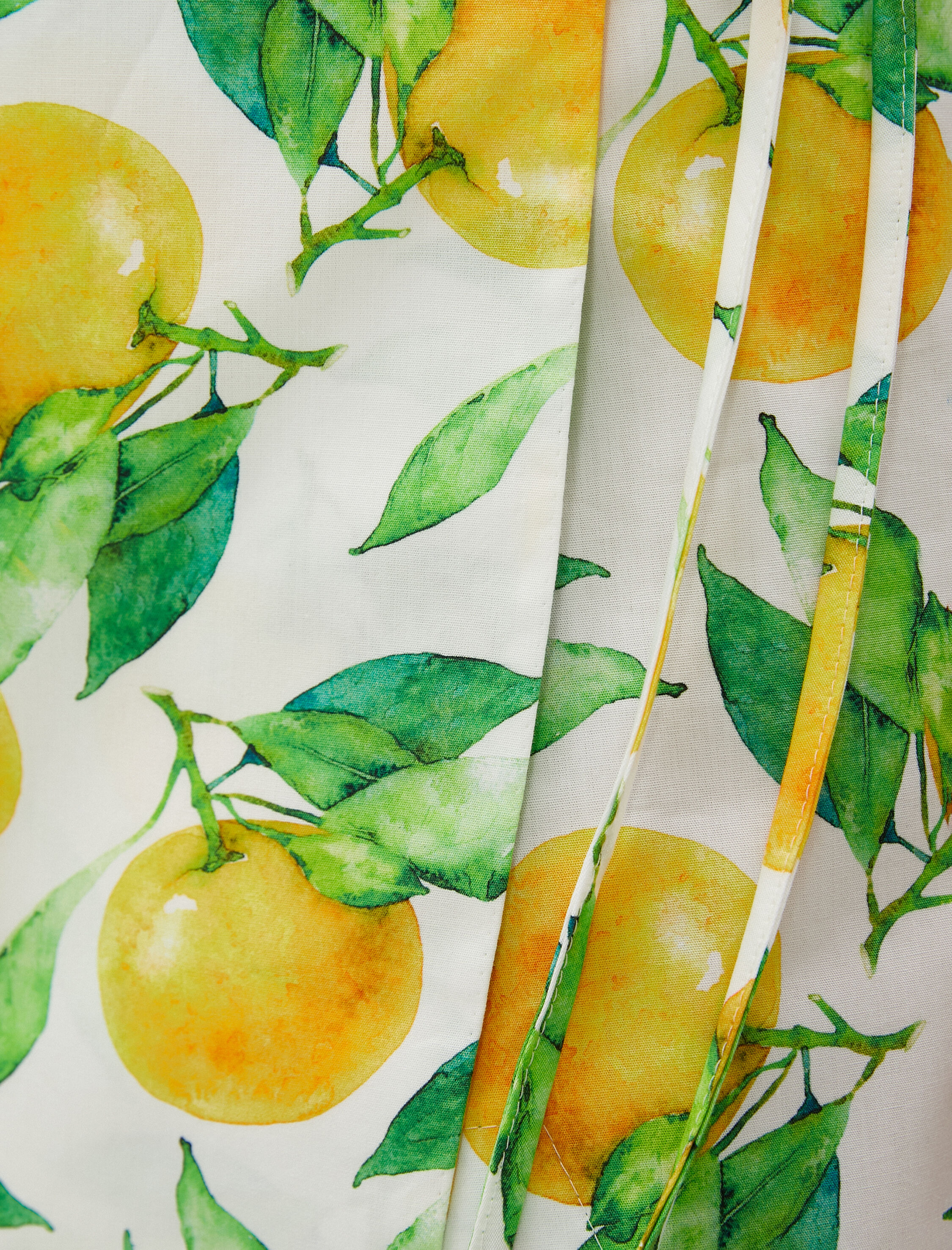 Meyve Baskılı Mini Şort Etek Kruvaze Pamuklu