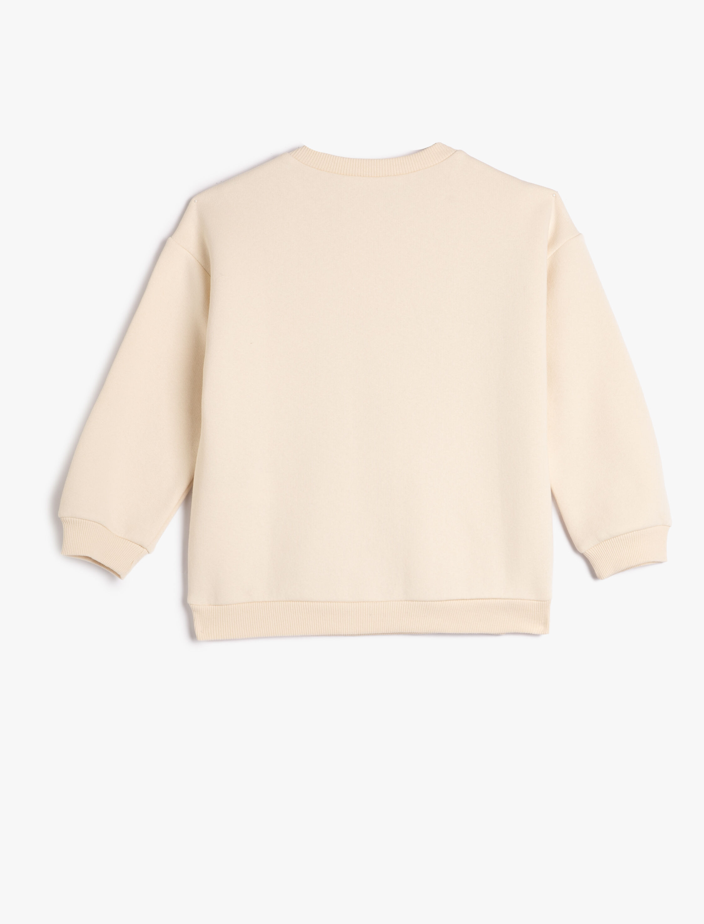  Kız Çocuk Basic Sweatshirt Şardonlu Bisiklet Yaka