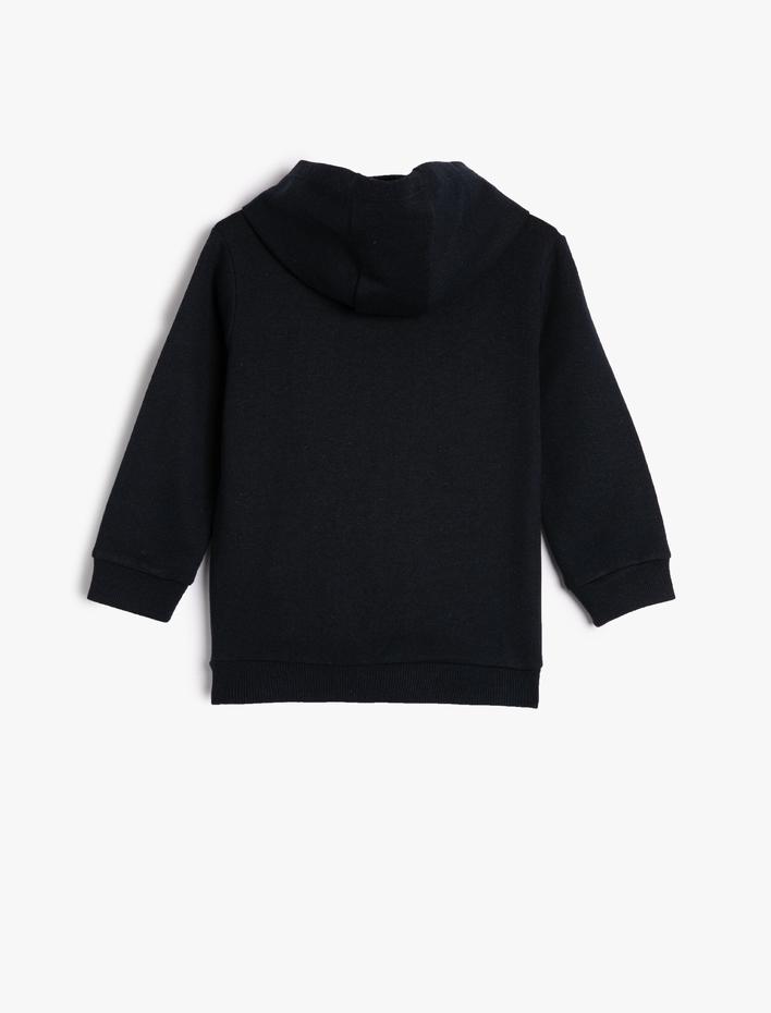 Erkek Çocuk Kapşonlu Sweatshirt Şardonlu Uzay Temalı Baskılı