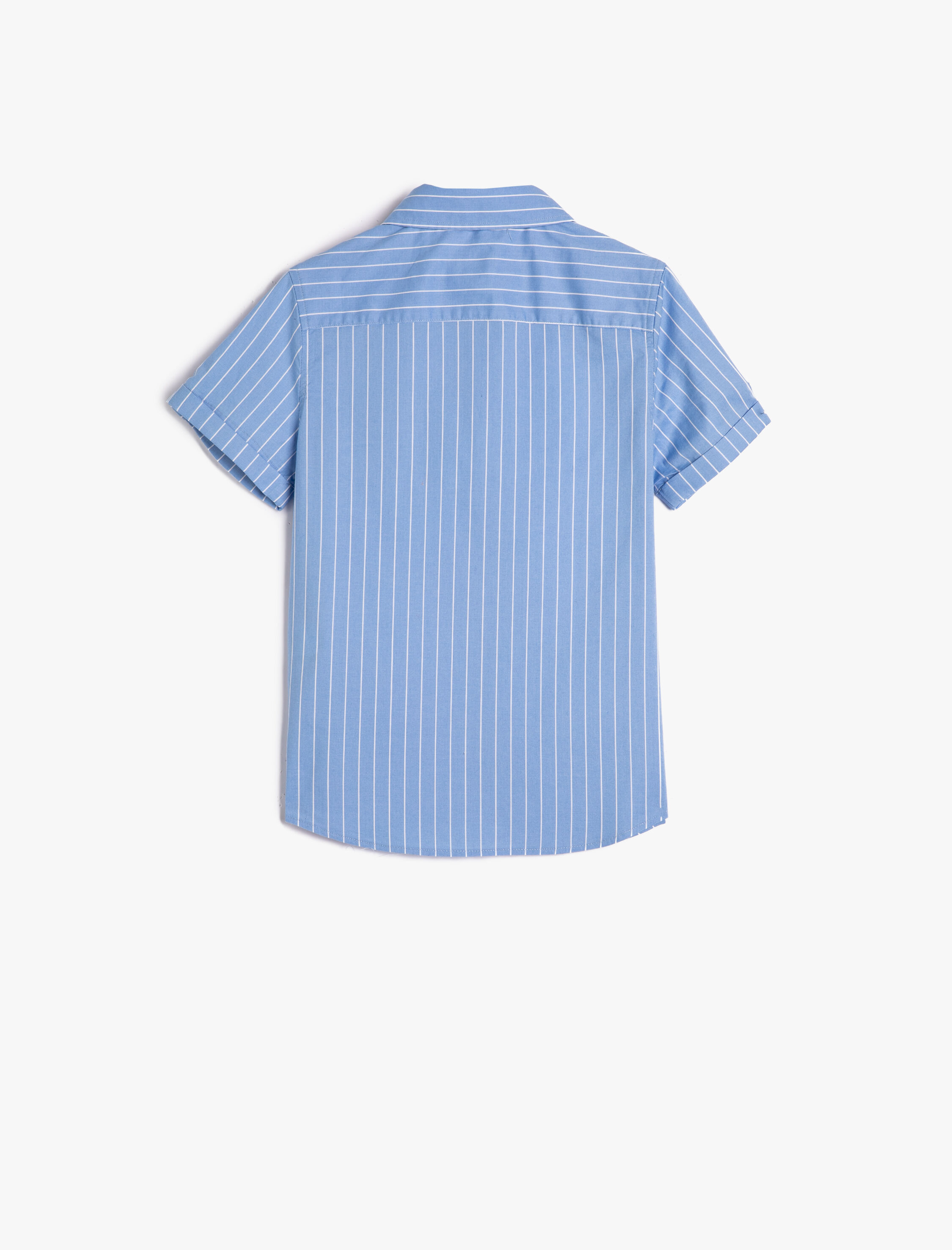  Erkek Çocuk Gömlek Kısa Kollu Tek Cep Detaylı Pamuklu İşleme Detaylı