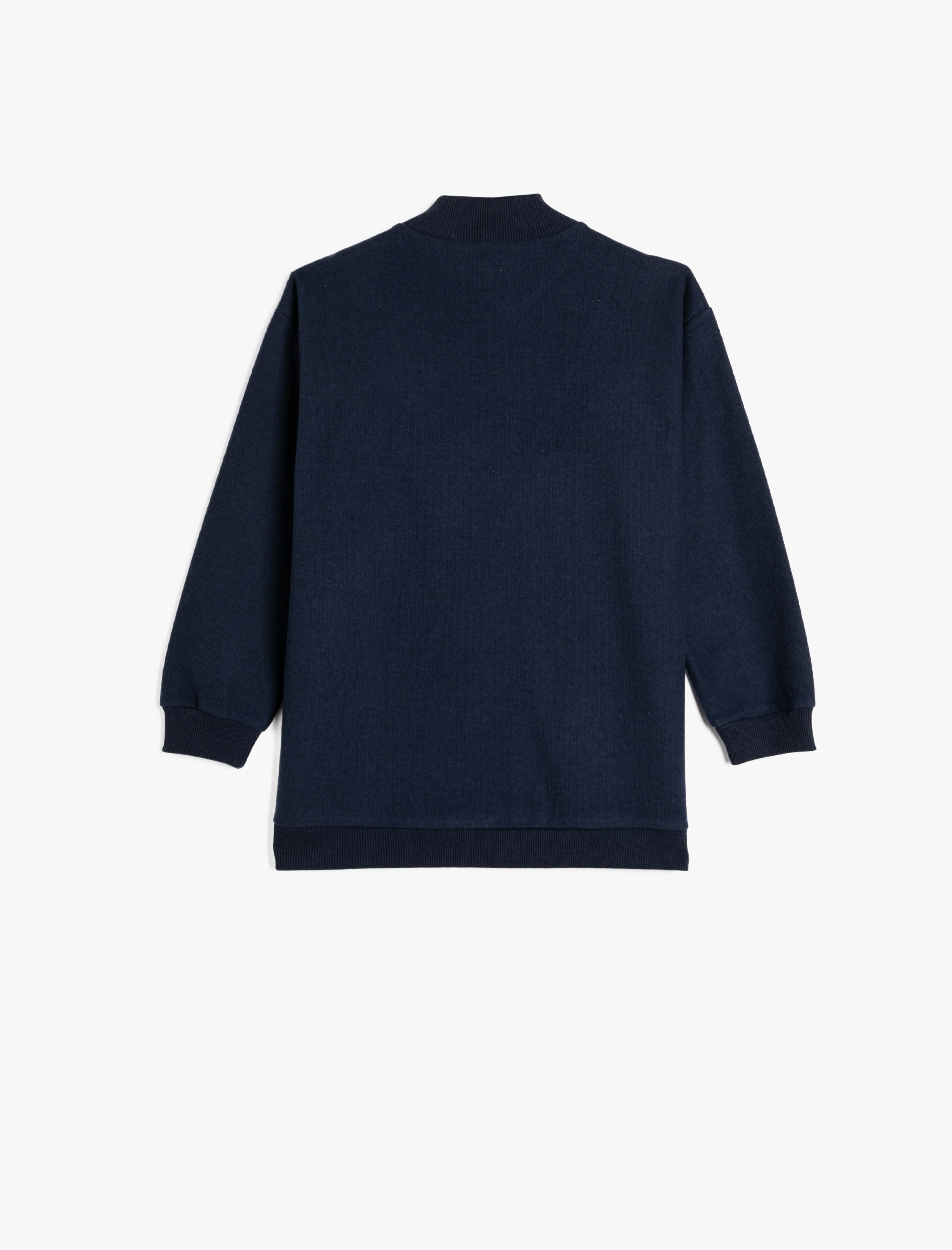  Erkek Çocuk Yarım Fermuarlı Basic Sweatshirt Dik Yaka Kaşkorse Yumuşak Dokulu