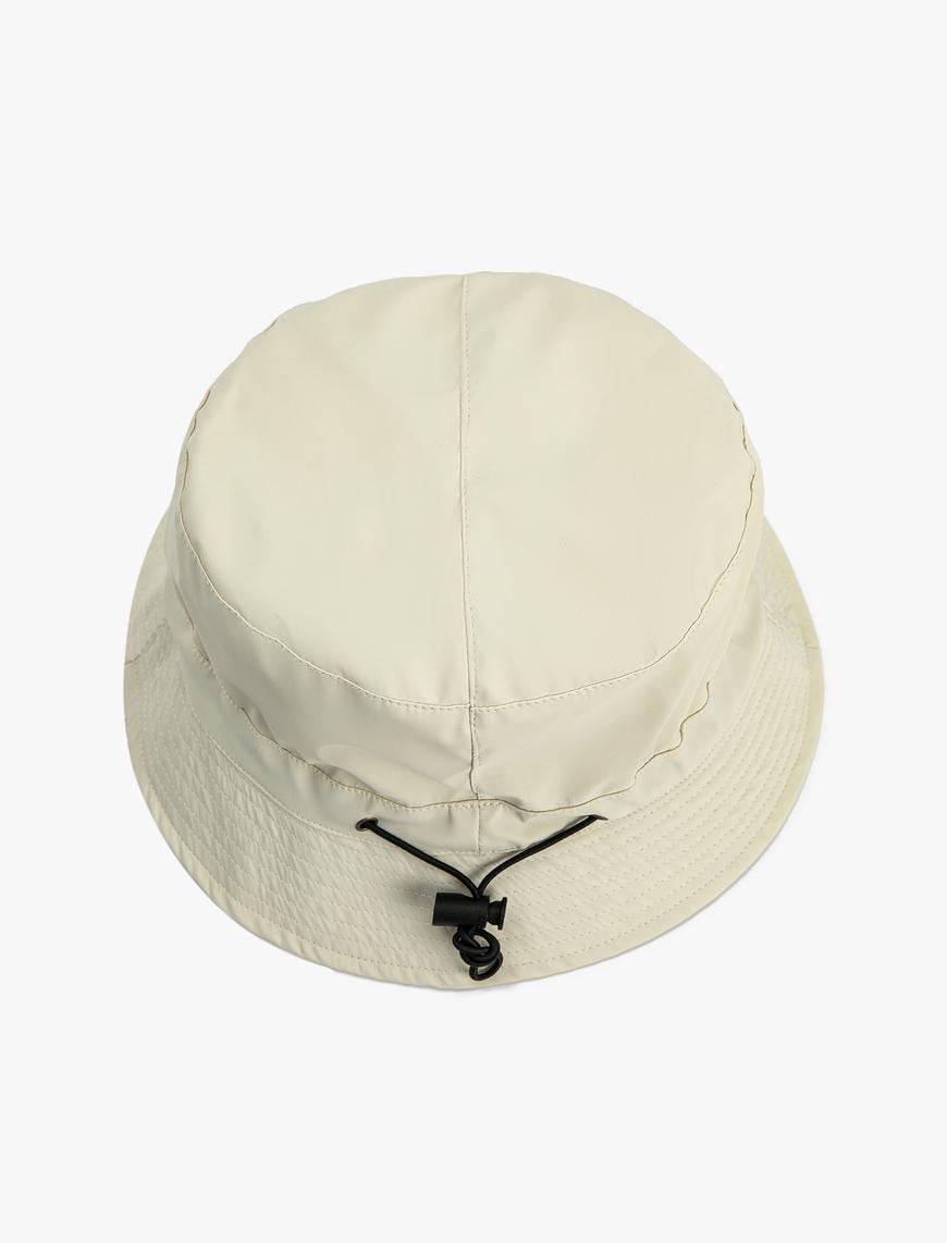  Kadın Bucket Şapka Çift Taraflı Stoper Lastik Detaylı