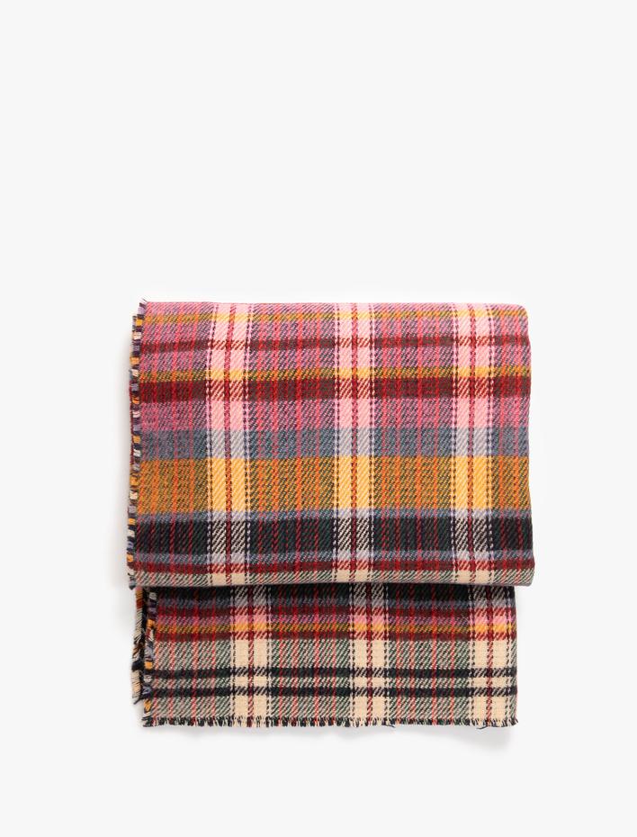 Kadın Ekose Atkı Yumuşak Dokulu