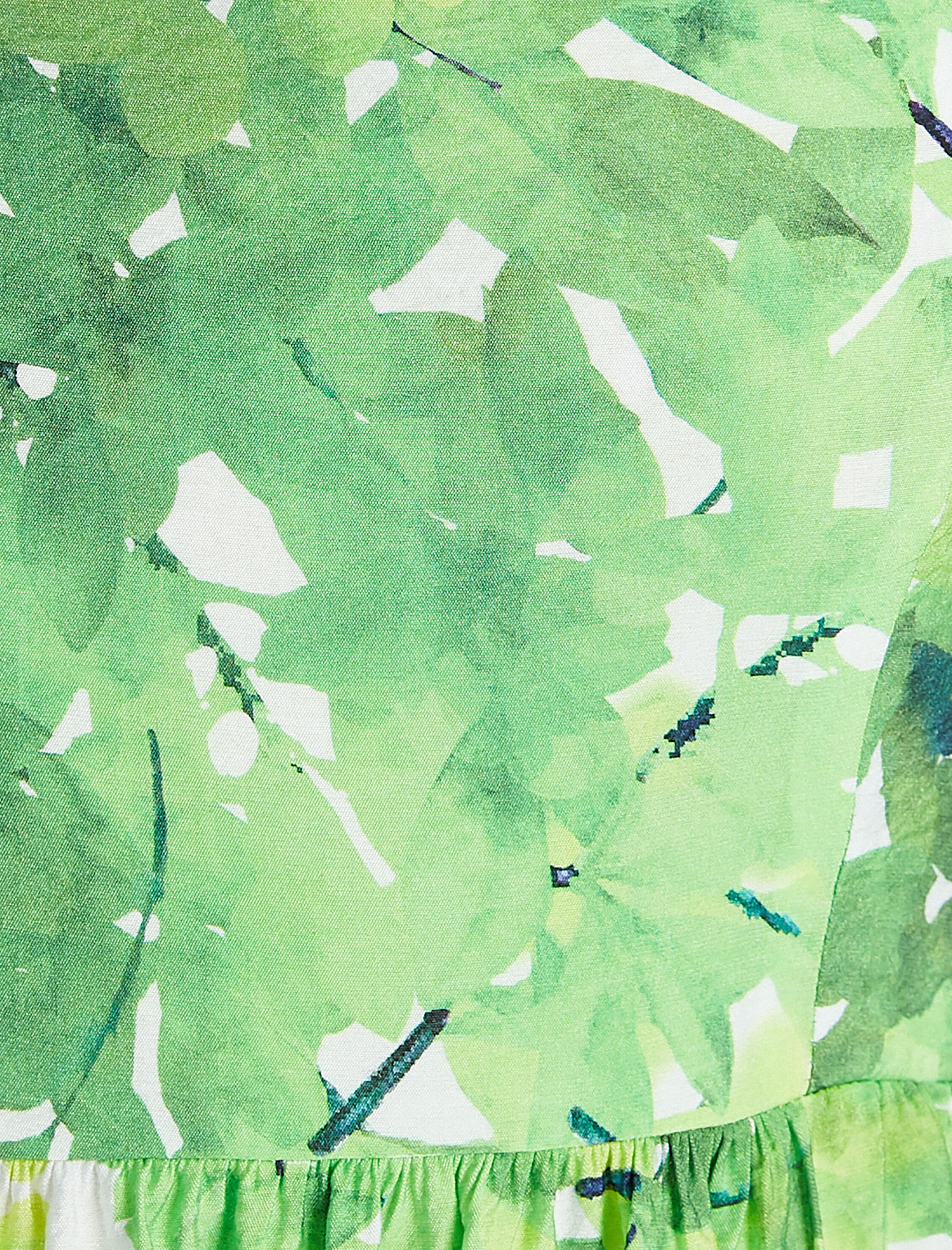   Çiçekli Uzun Viskon Elbise Askılı Yırtmaçlı