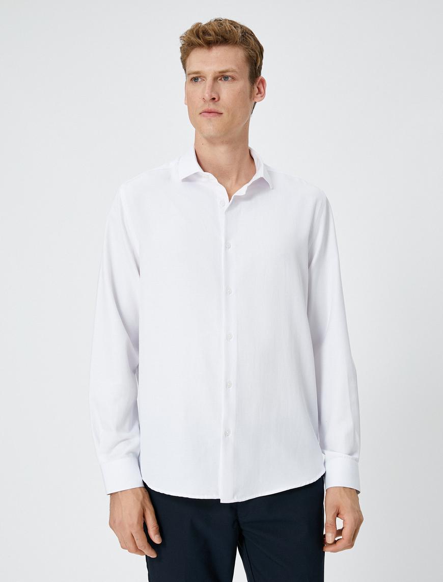   Basic Gömlek Uzun Kollu Klasik Yaka Düğmeli Non Iron