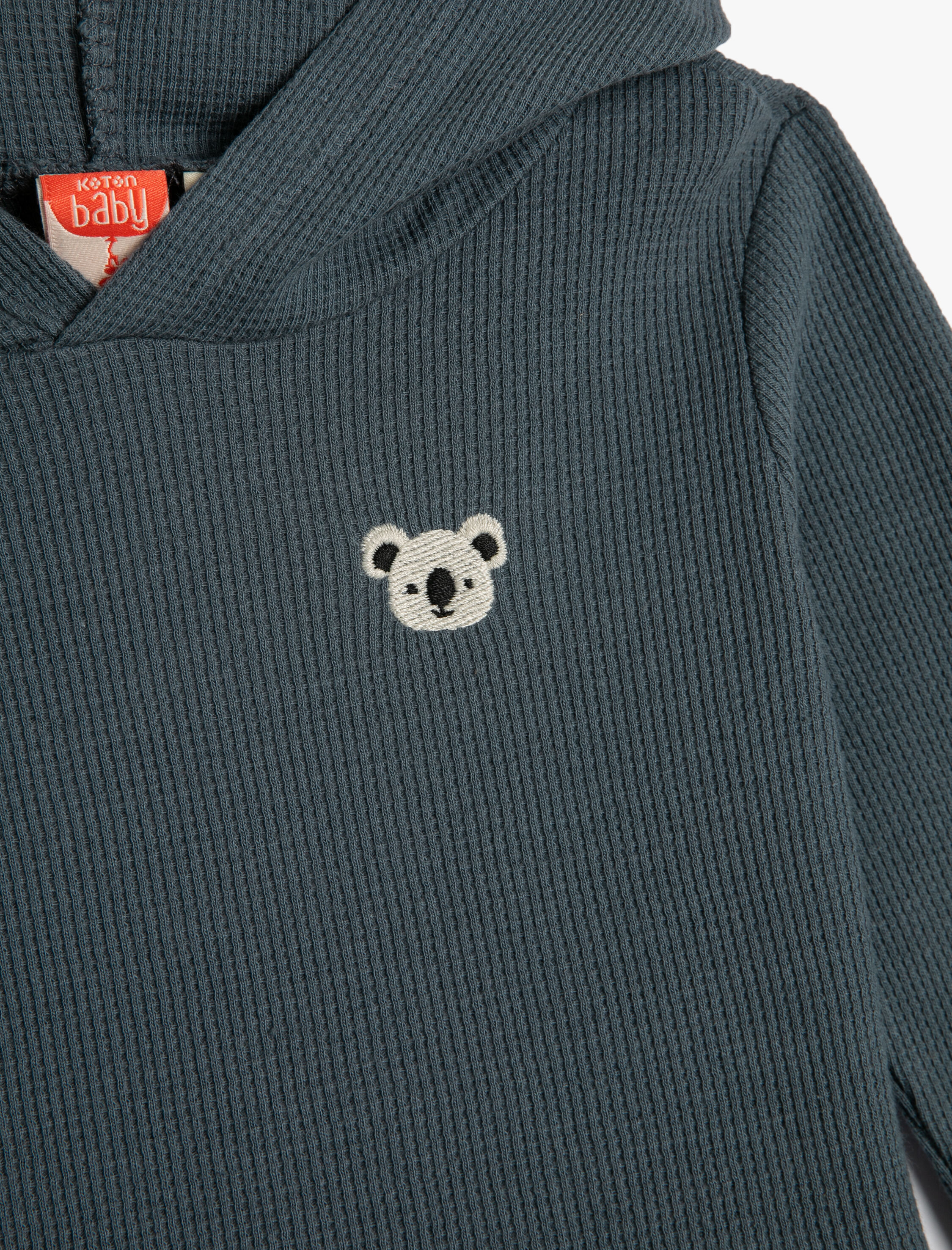  Erkek Bebek Basic Kapşonlu Sweatshirt Uzun Kollu Pamuklu