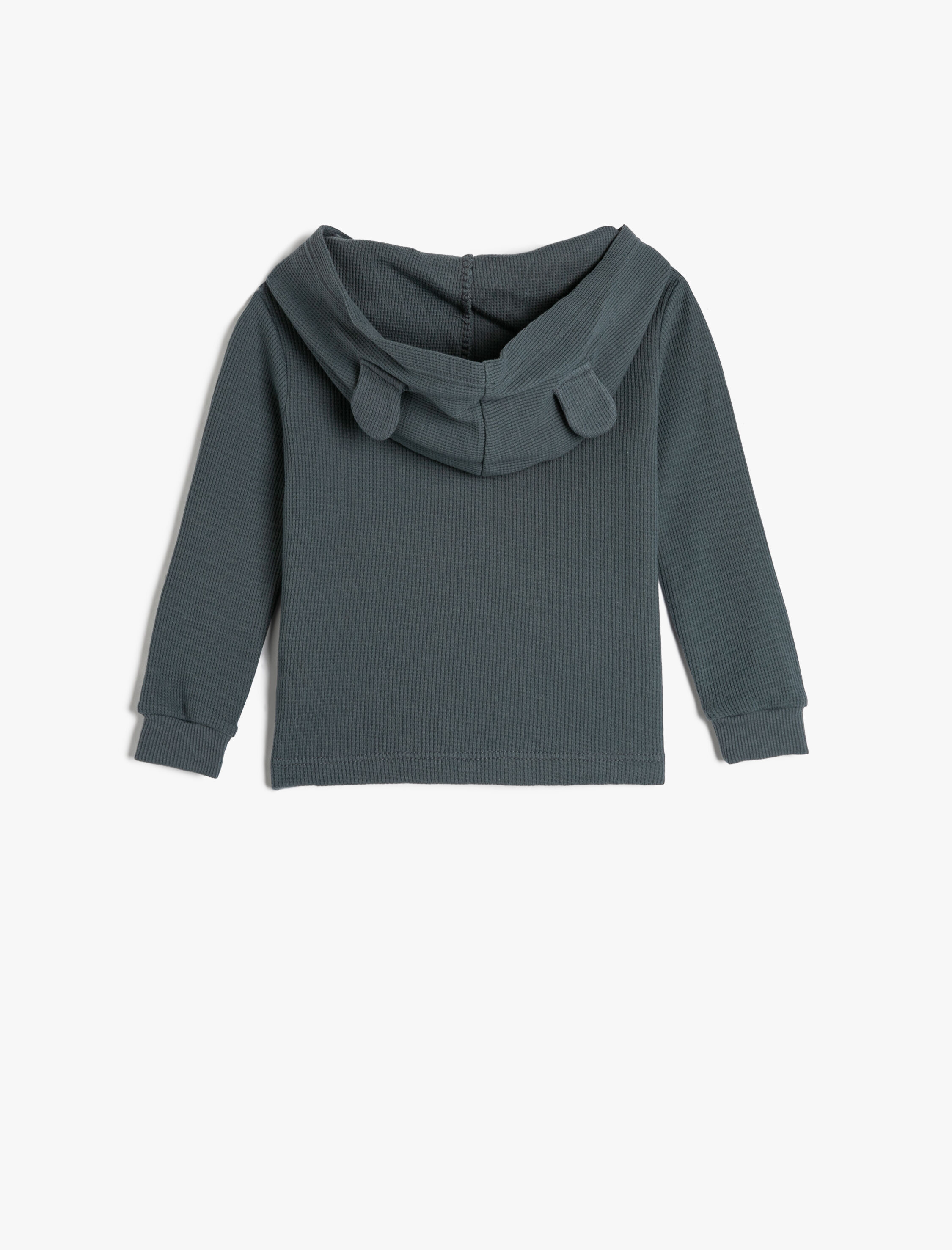  Erkek Bebek Basic Kapşonlu Sweatshirt Uzun Kollu Pamuklu