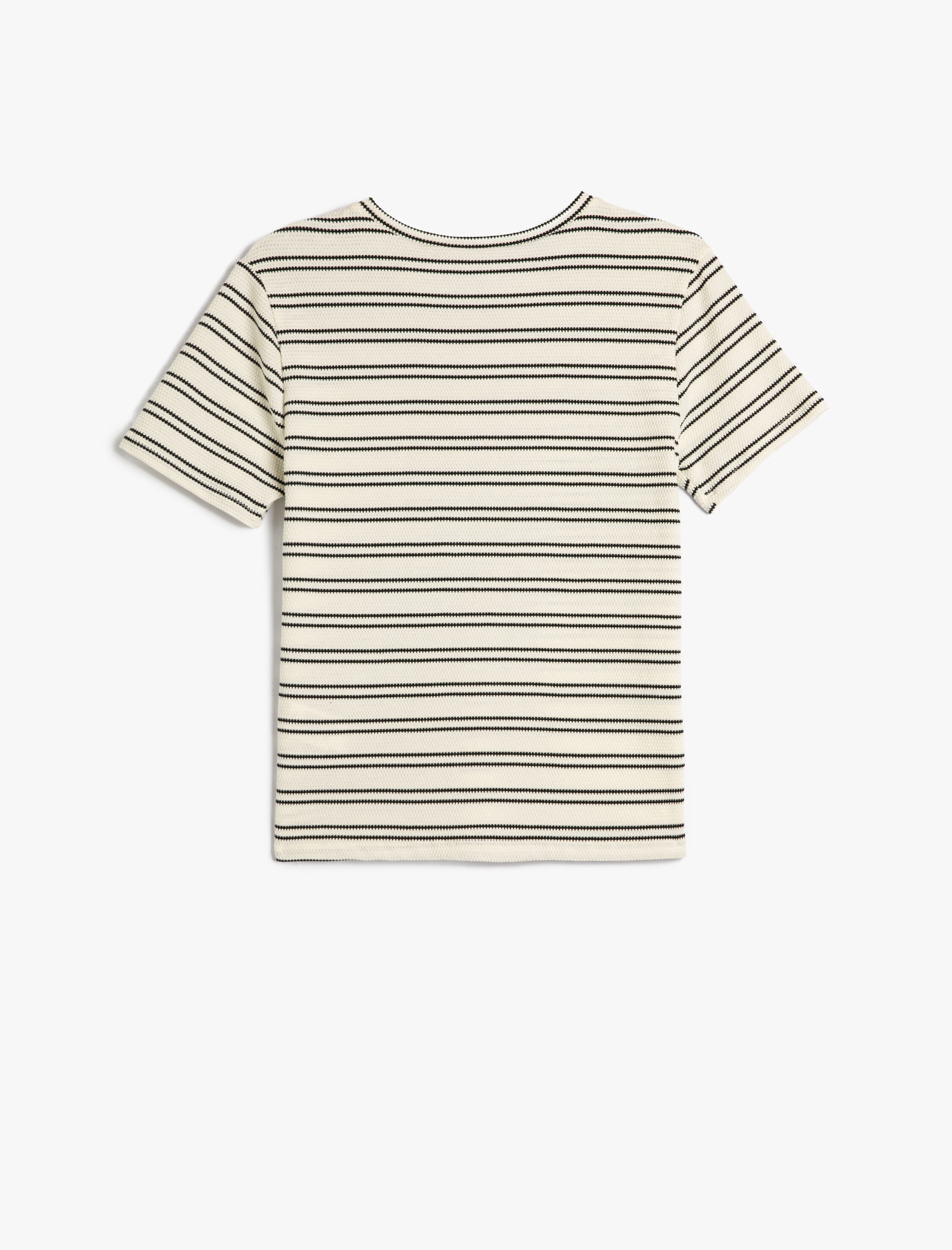   Kısa Kollu Tişört Bisiklet Yaka Pamuklu Kısa Kollu