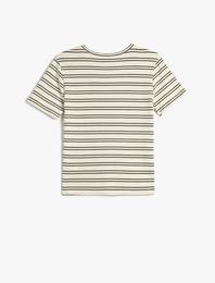 Kısa Kollu Tişört Bisiklet Yaka Pamuklu Kısa Kollu