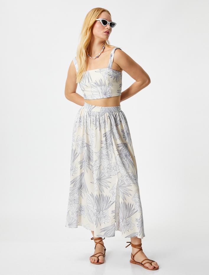  Melis Ağazat X Koton - Askılı Crop Viskon Karışımlı Atlet