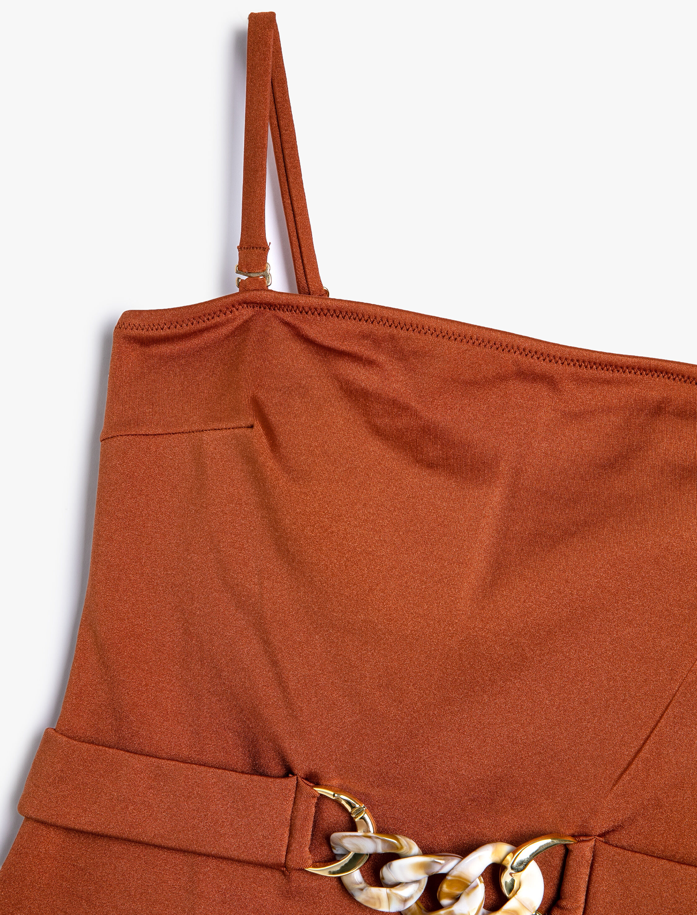   Simli Mayo Zincir Kemer Detaylı Askılı