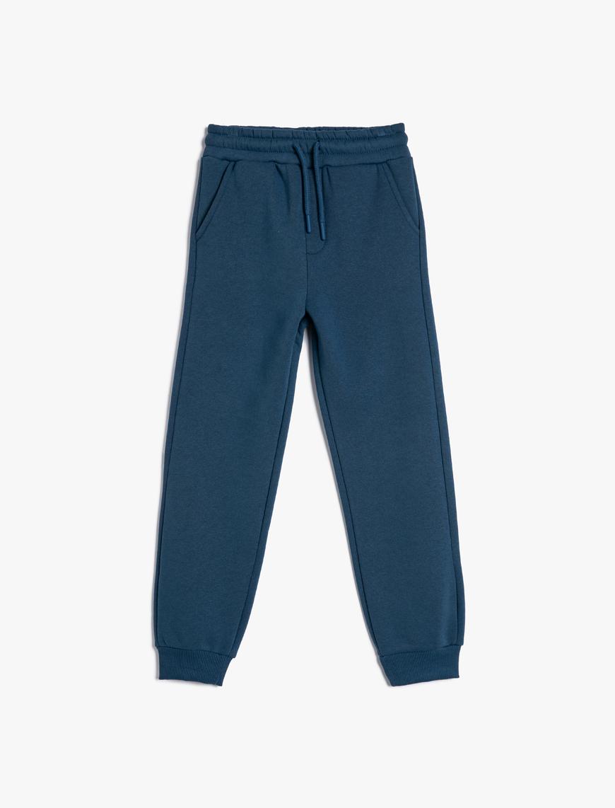  Erkek Çocuk Basic Jogger Eşofman Altı Beli Bağlamalı Cepli
