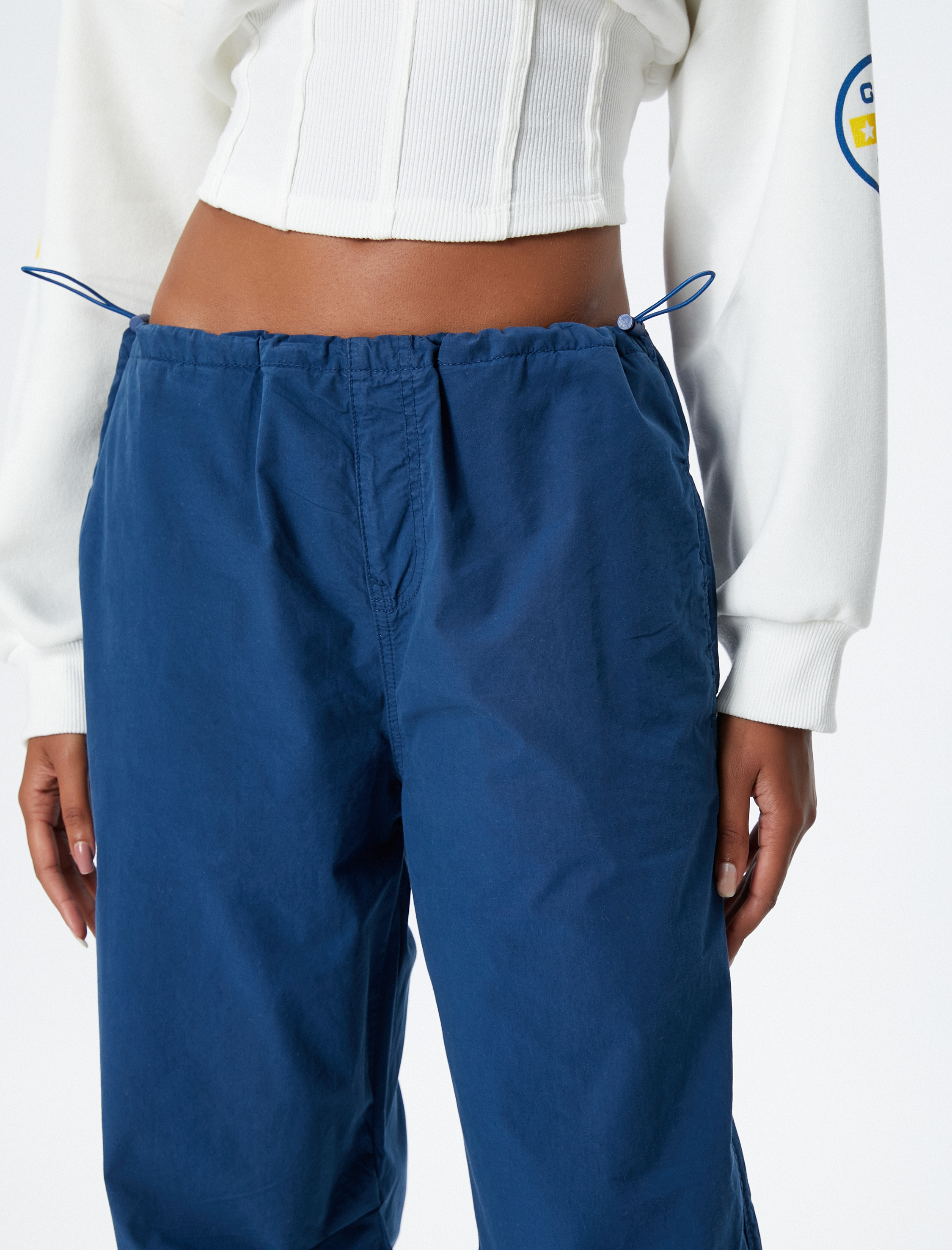   Paraşüt Pantolon Cep Detaylı Lastikli Stoperli Pamuklu