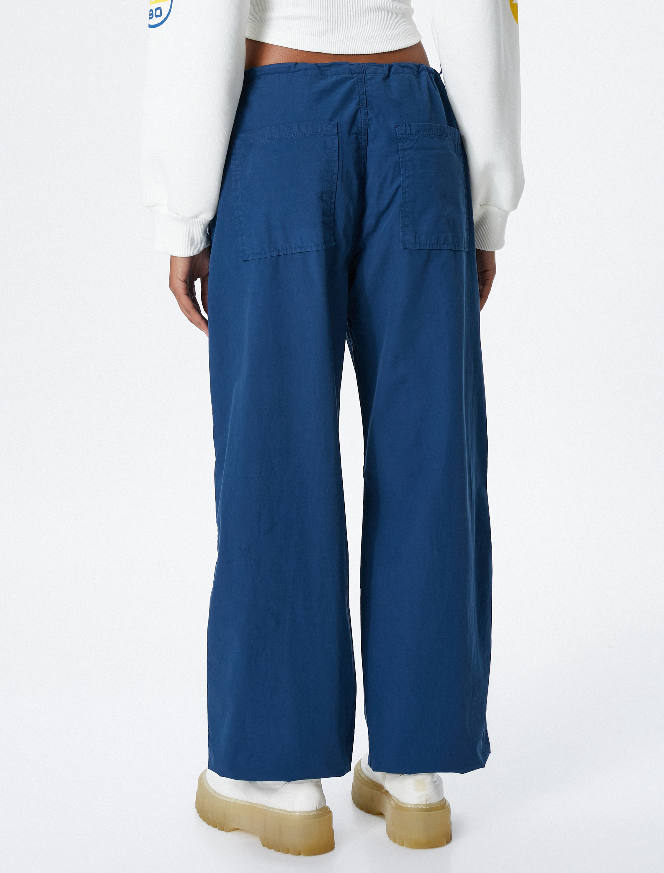   Paraşüt Pantolon Cep Detaylı Lastikli Stoperli Pamuklu