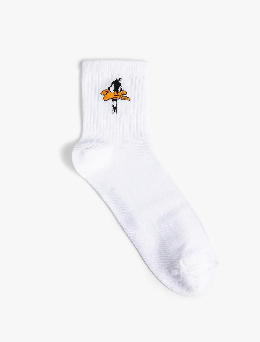  Erkek Daffy Duck Soket Çorap Lisanslı İşlemeli