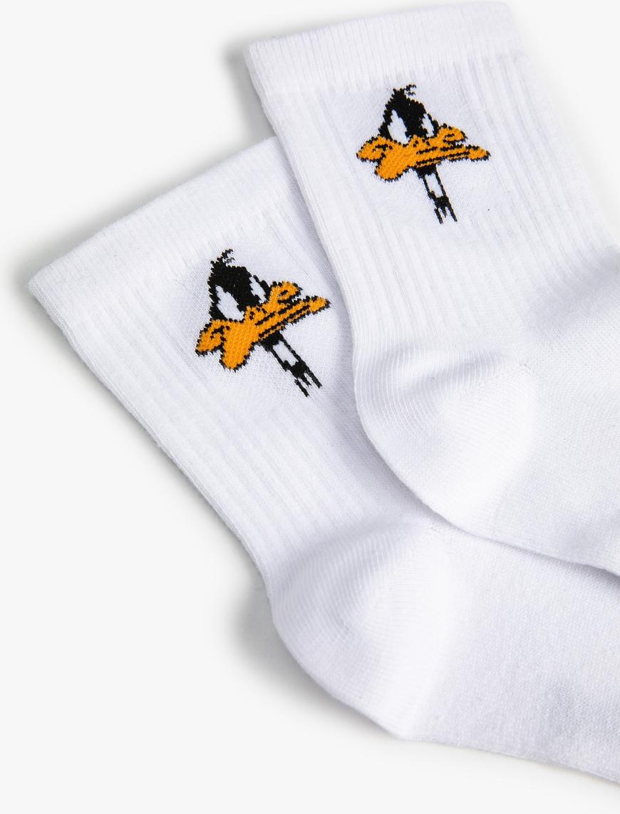  Erkek Daffy Duck Soket Çorap Lisanslı İşlemeli