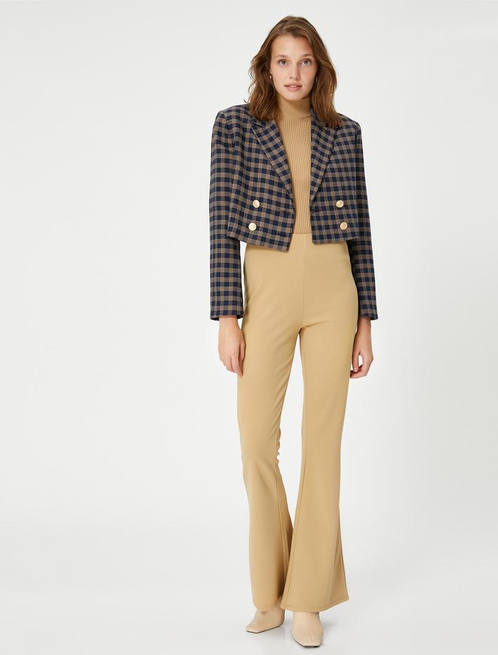  İspanyol Paça Tayt Yüksek Bel