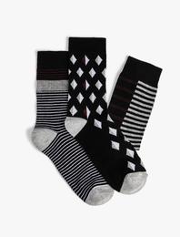 Çizgili 3'lü Soket Çorap Seti