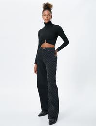 Düz Paça Kot Pantolon Renk Bloklu - Nora Jeans