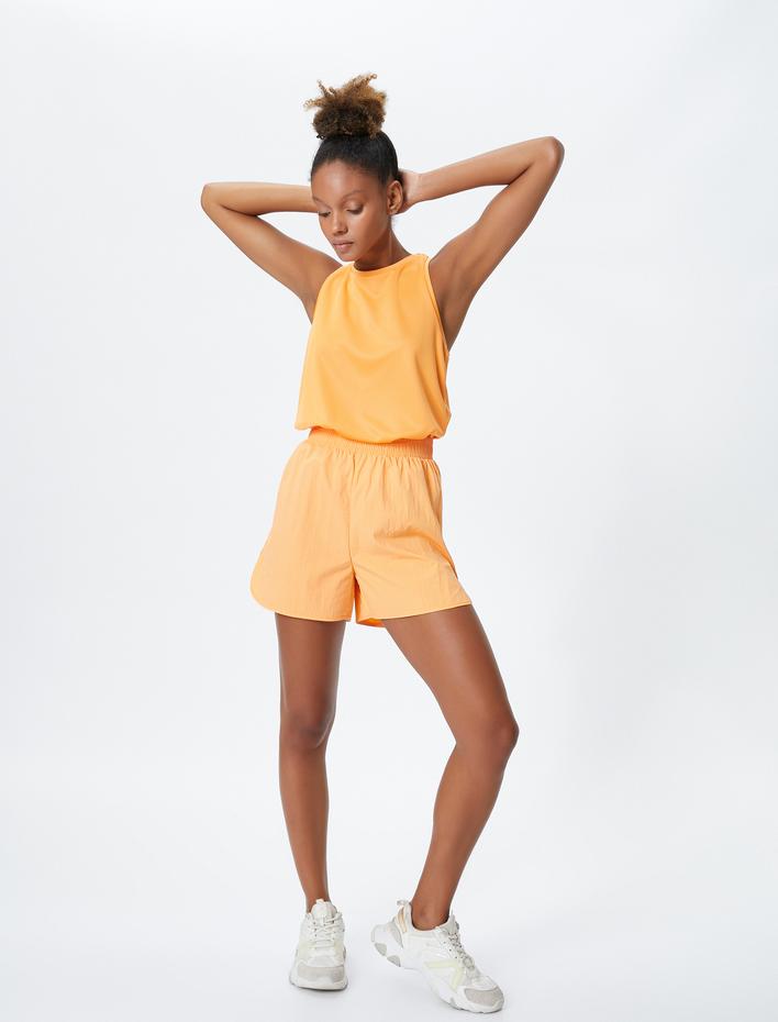  Kolsuz Tişört Minimal Baskılı Yuvarlak Yaka