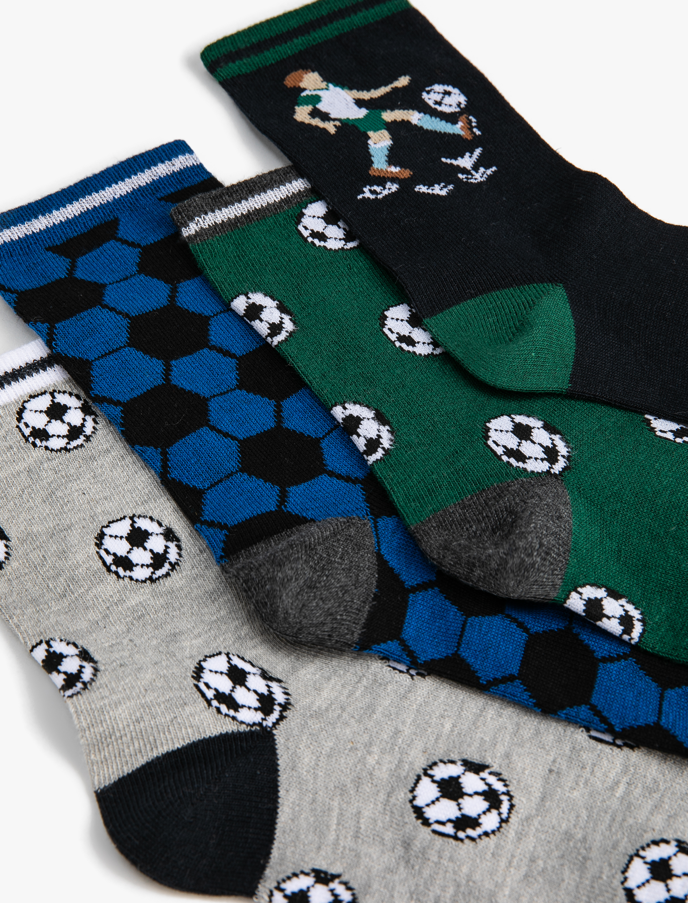  Erkek Çocuk Çorap 4'lü Baskılı Pamuk Karışımlı