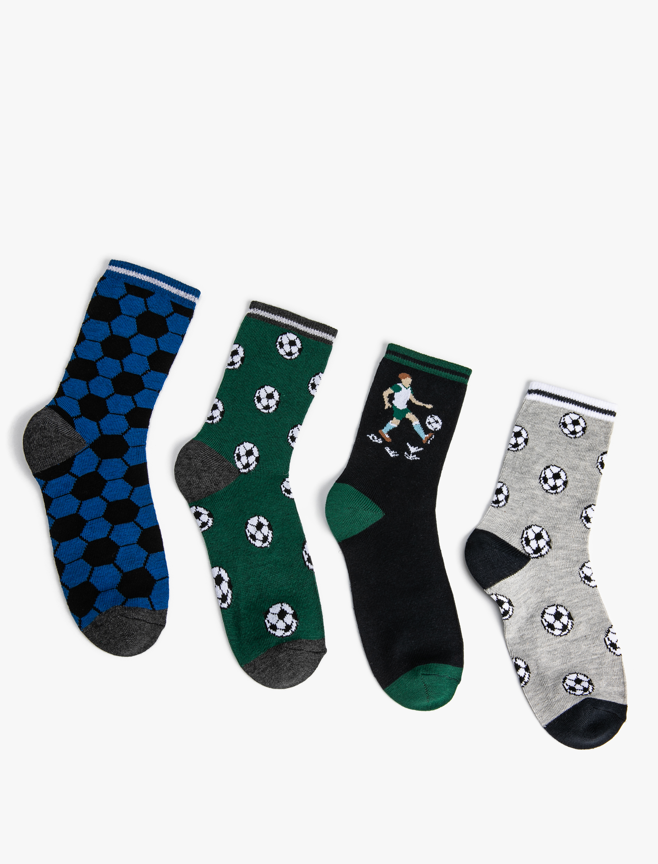  Erkek Çocuk Çorap 4'lü Baskılı Pamuk Karışımlı