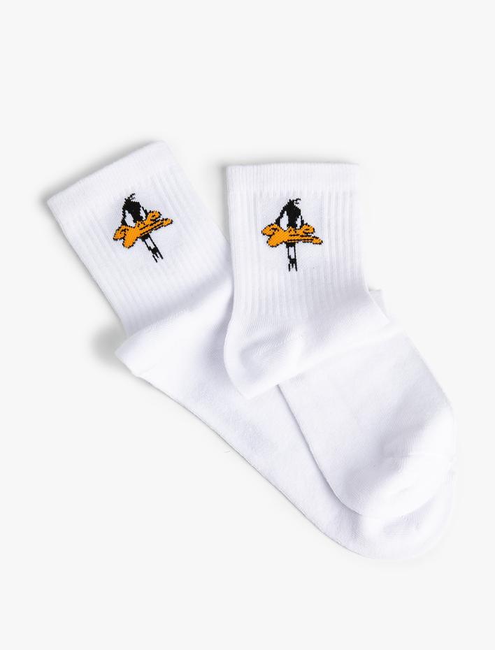 Erkek Daffy Duck Soket Çorap Lisanslı İşlemeli