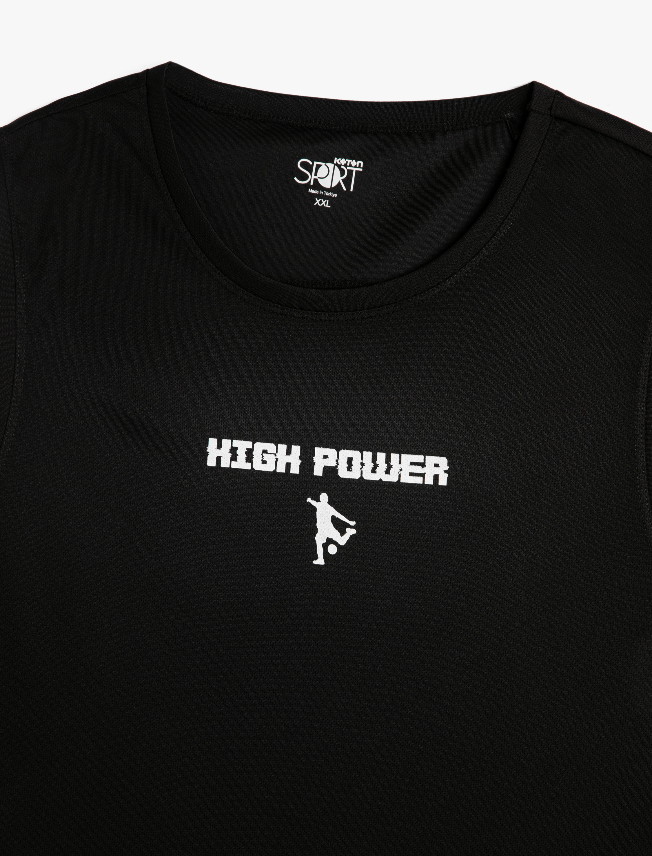   Sporcu Atleti Rahat Kesim Slogan Baskılı Kolsuz Bisiklet Yaka