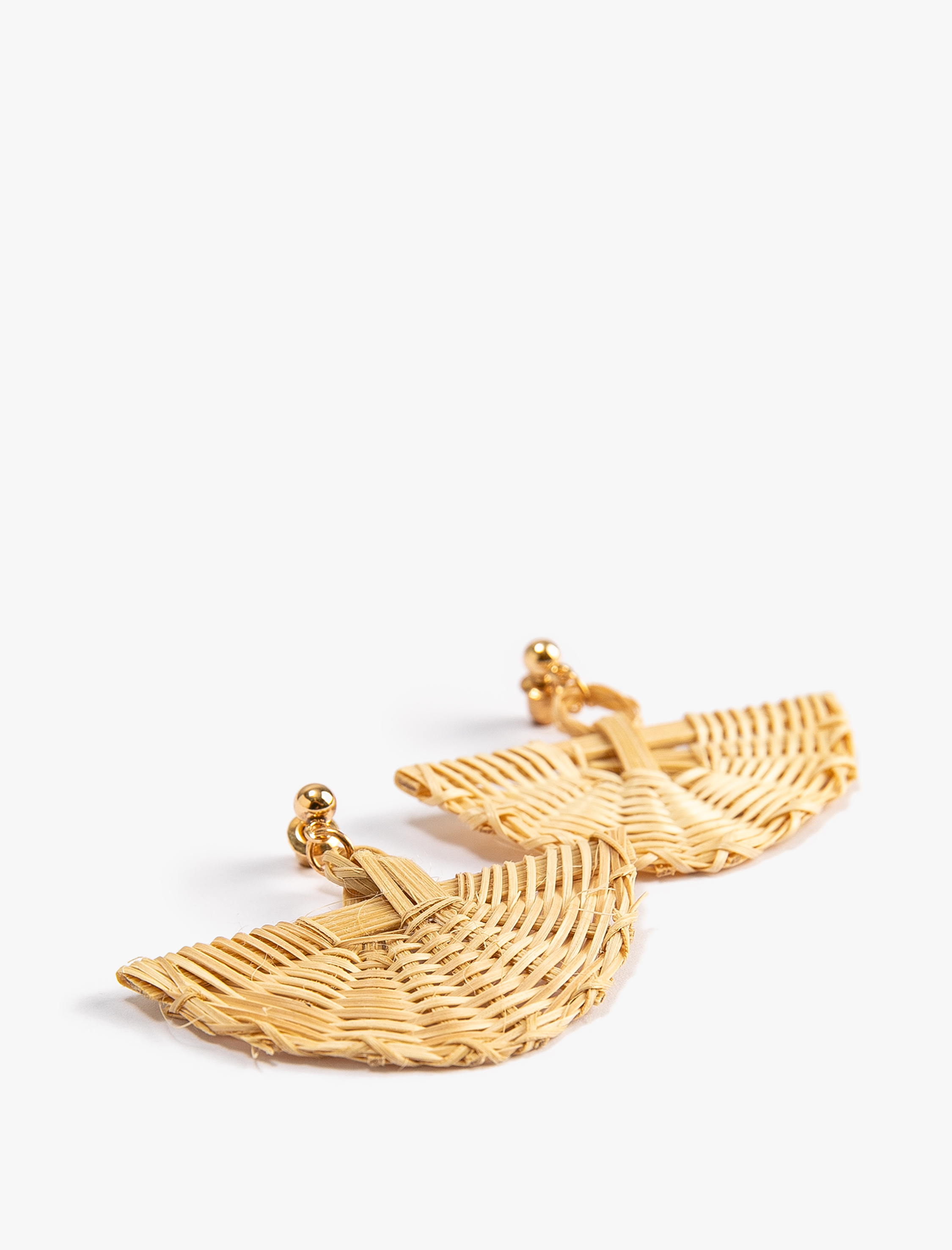  Kadın Hasır Küpe Yelpaze Şekilli