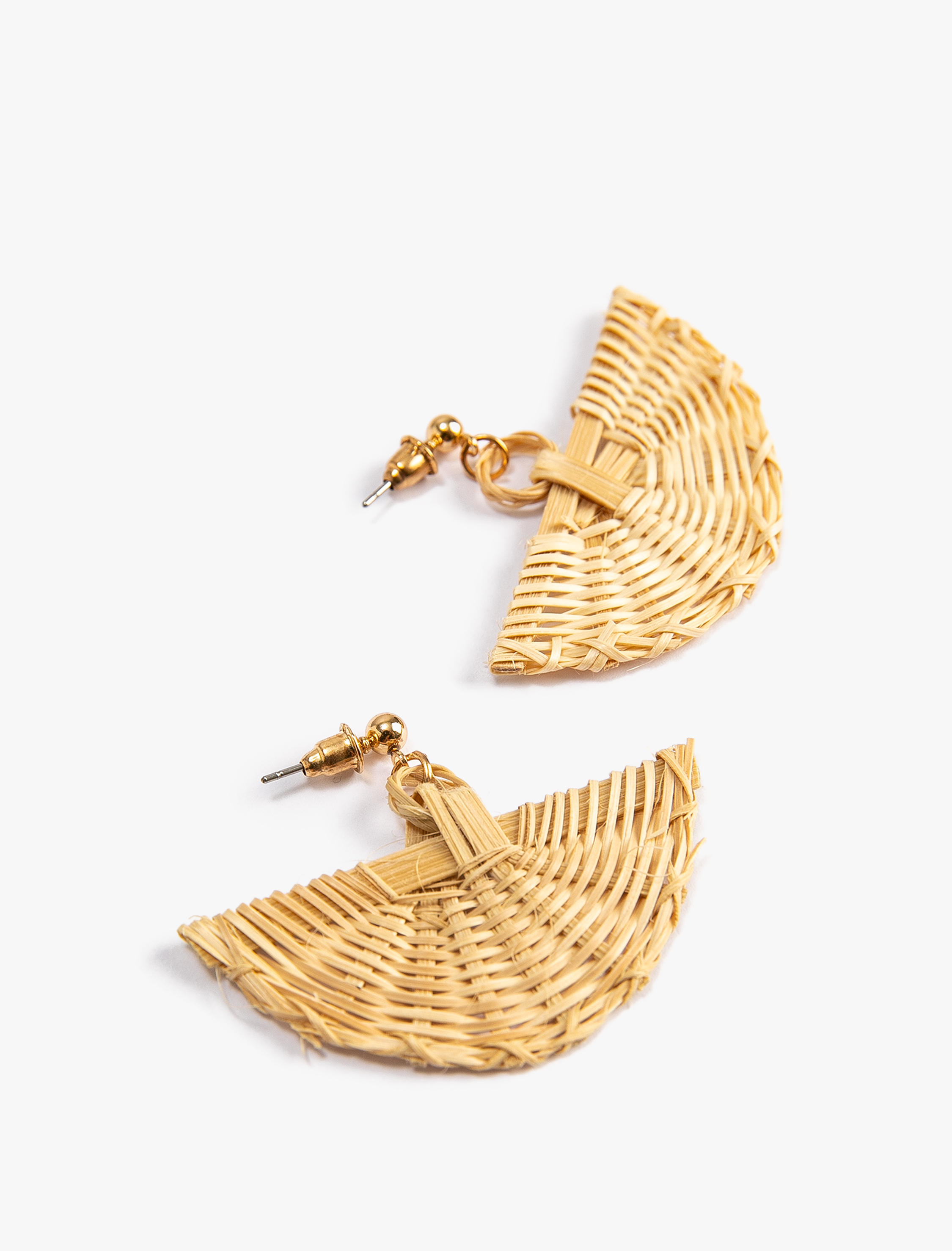  Kadın Hasır Küpe Yelpaze Şekilli