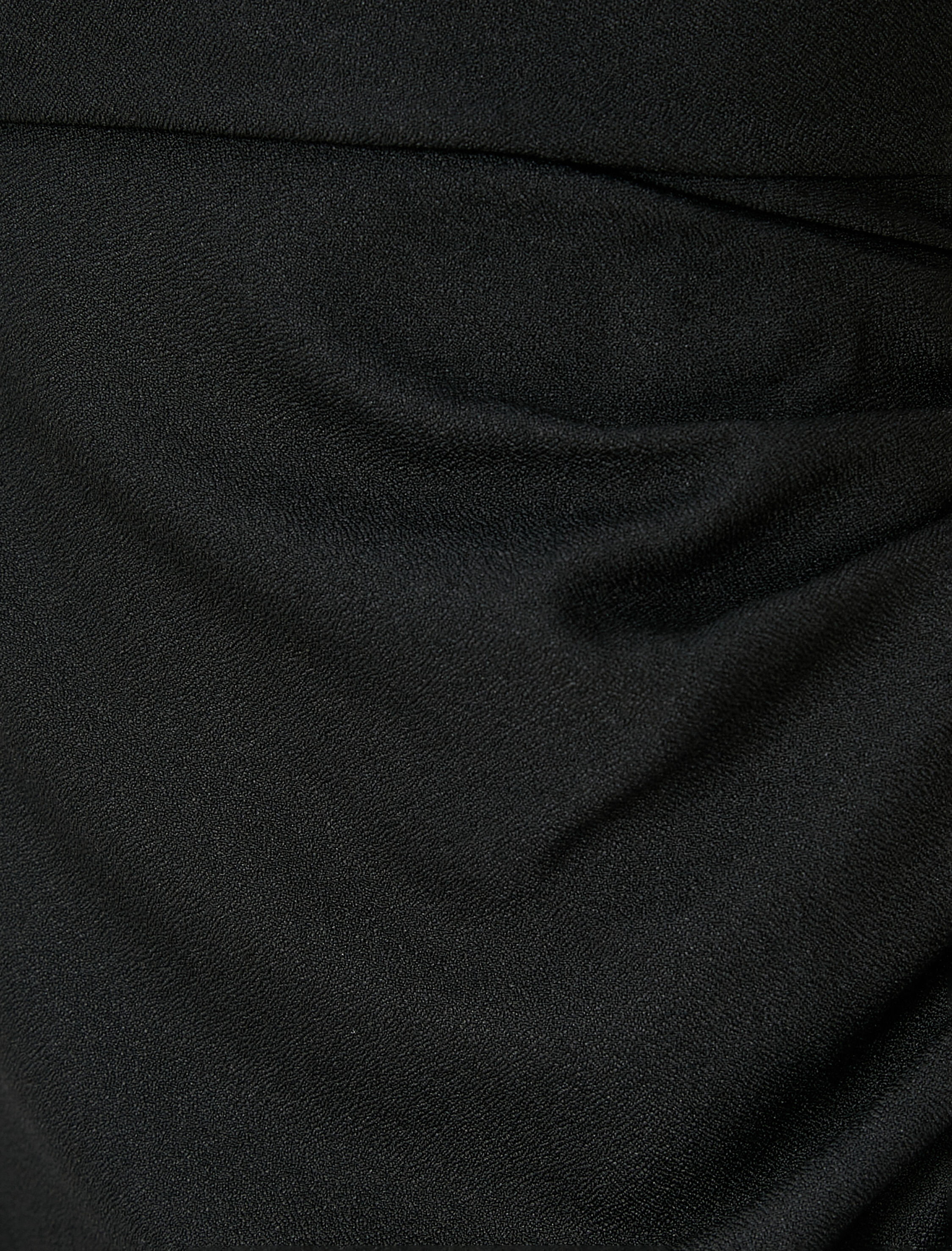   Asimetrik Elbise V Yaka Drapeli Kısa Kollu