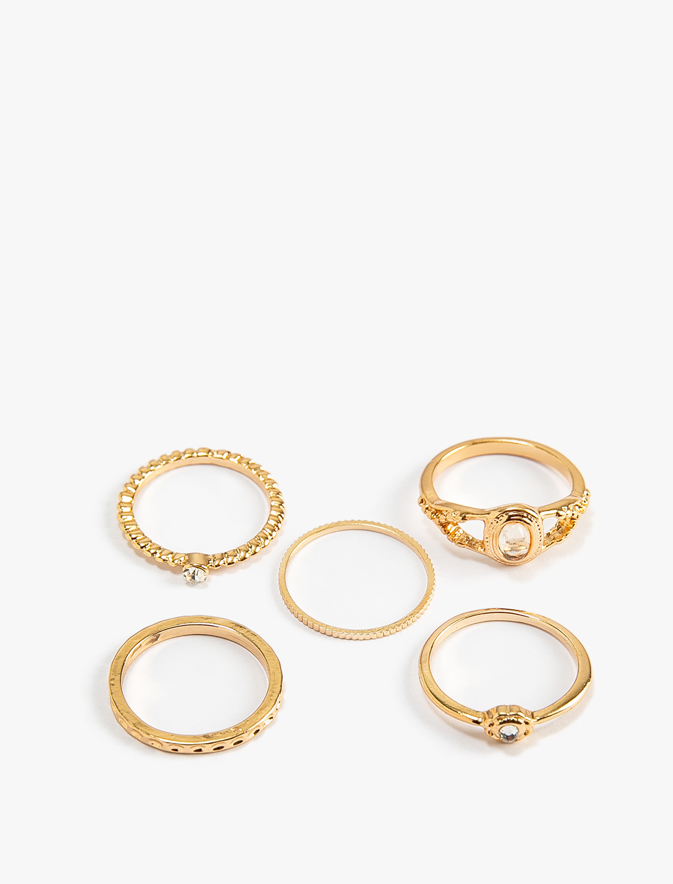  Kadın Yüzük Seti 5'li Metal Taşlı