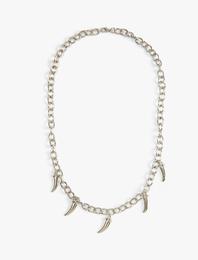 Choker Kolye Zincir Fildişi Charm Detaylı