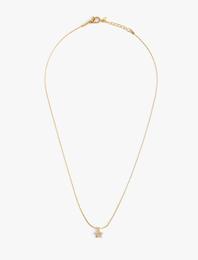 Zincir Kolye Minimal Taşlı Yıldız Charm Detaylı