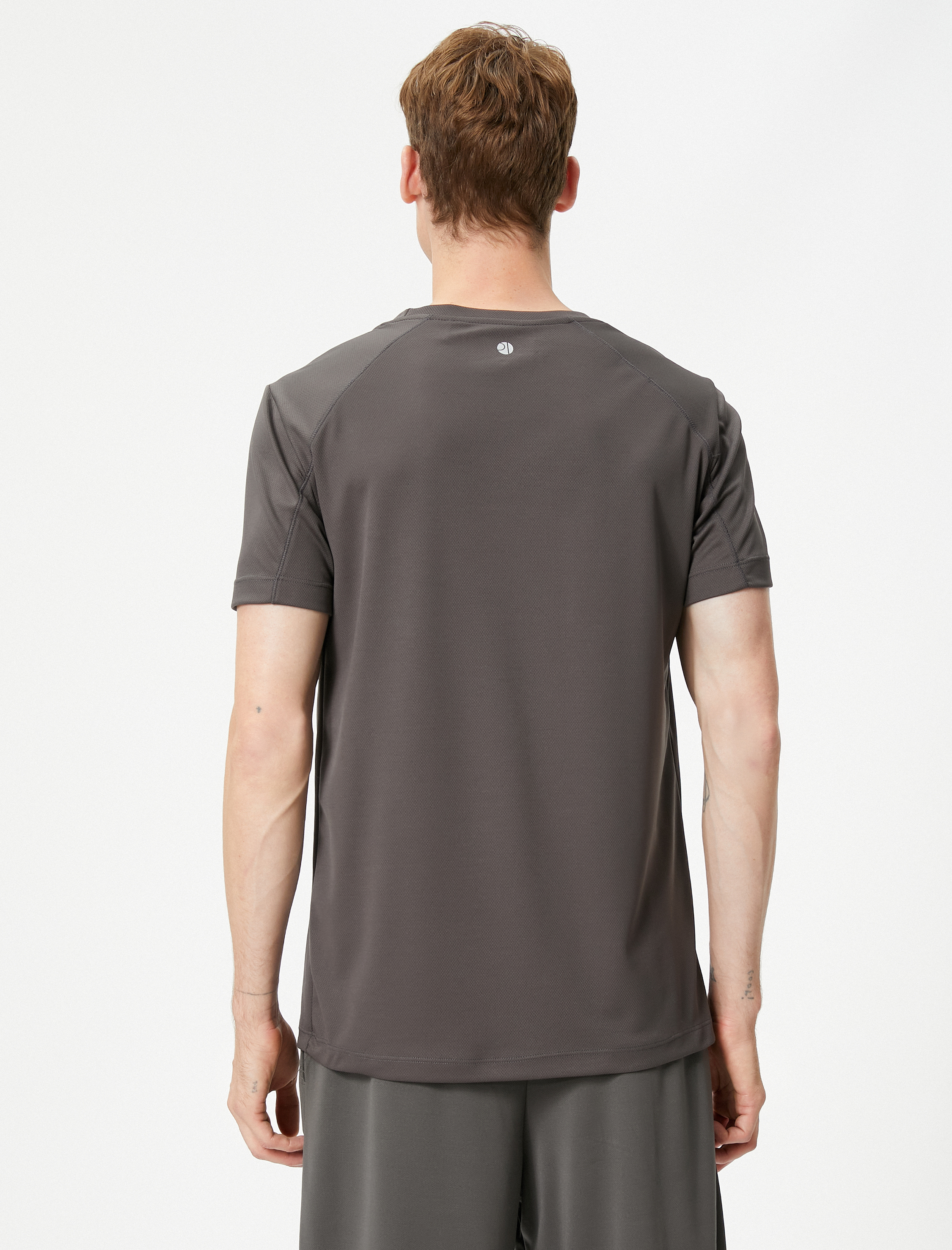   Spor Tişört Slogan Baskılı Dikiş Detaylı Bisiklet Yaka