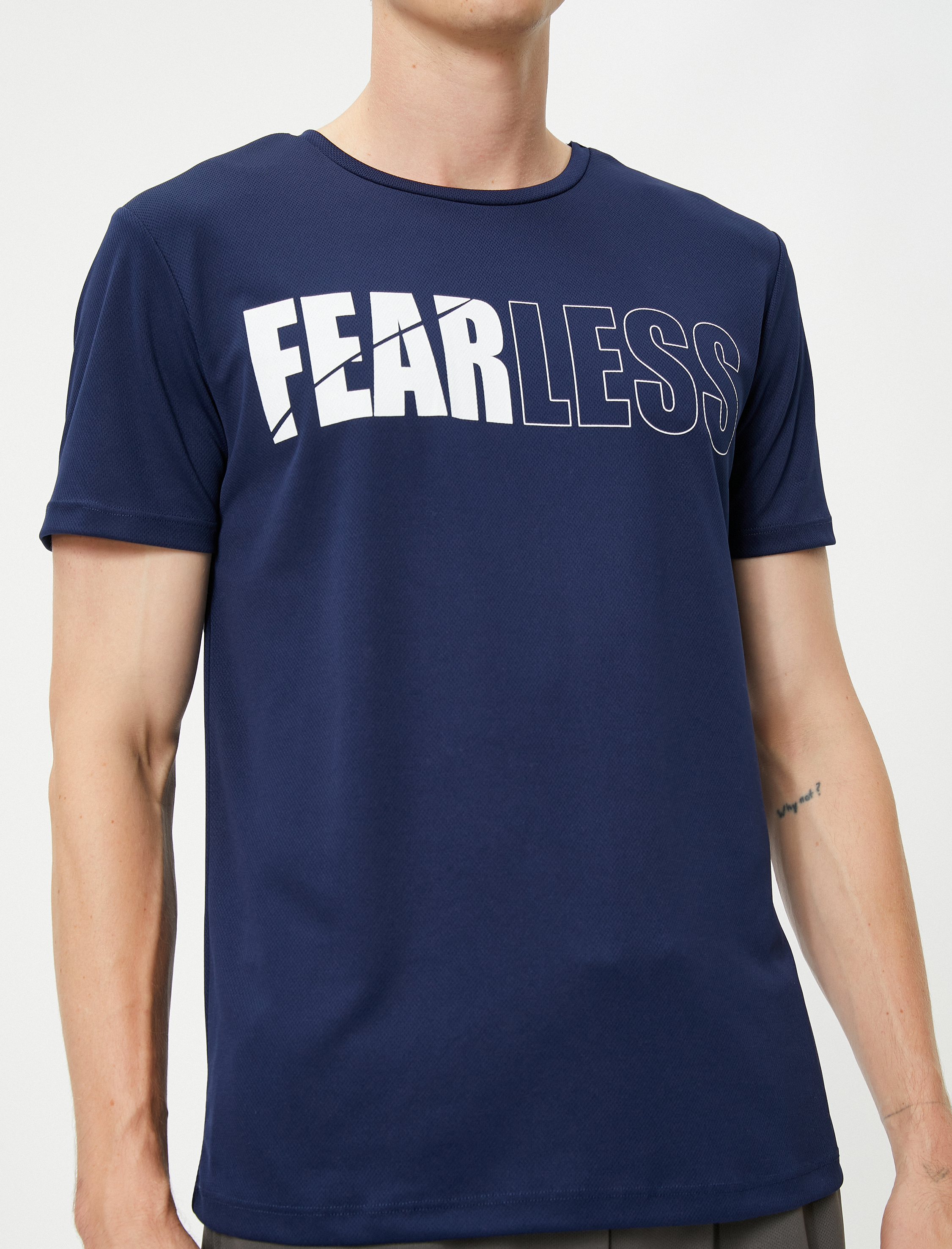   Spor Tişört Slogan Baskılı Bisiklet Yaka Kısa Kollu