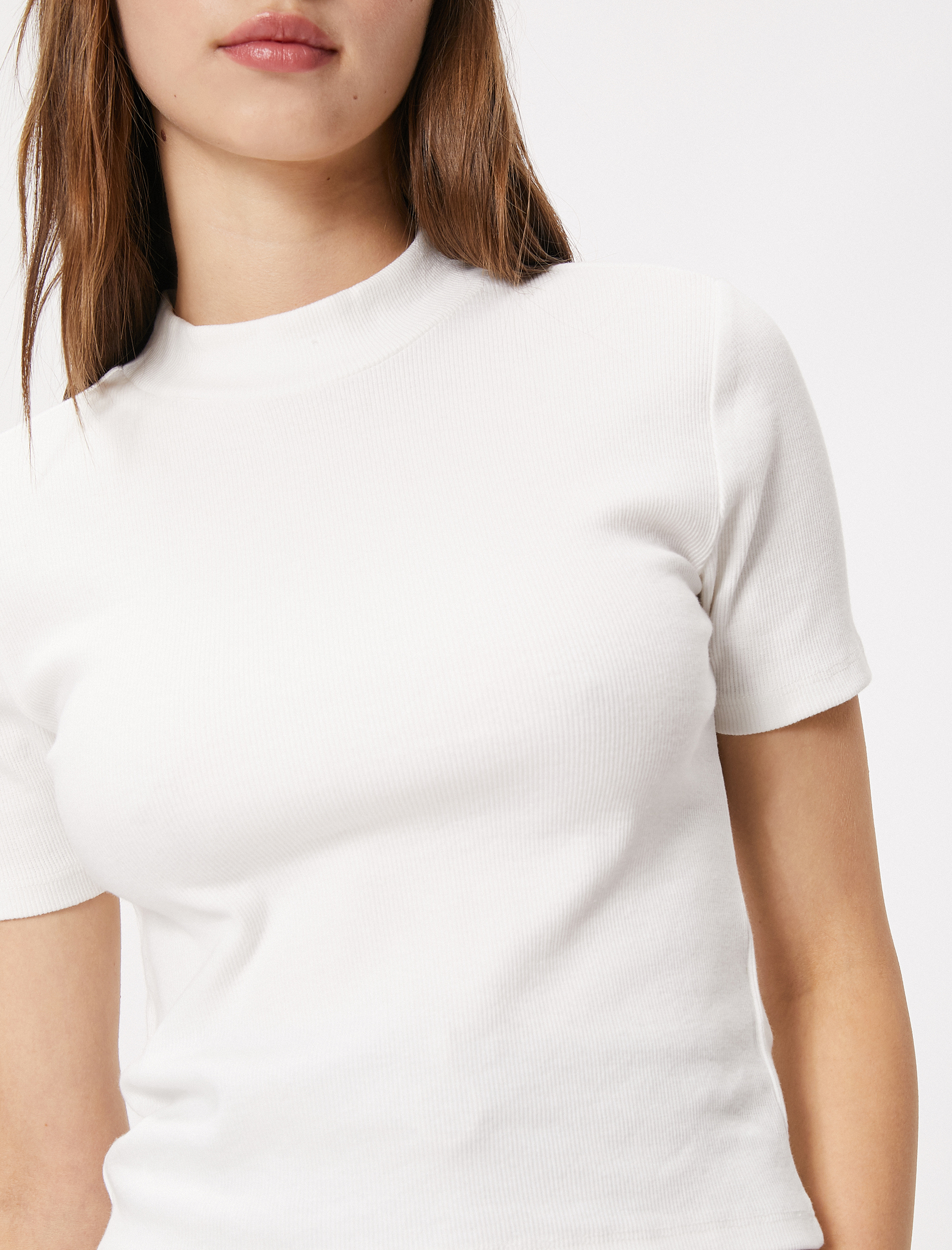 Basic Triko Tişört Slim Fit Kısa Kollu Bisiklet Yaka Pamuklu