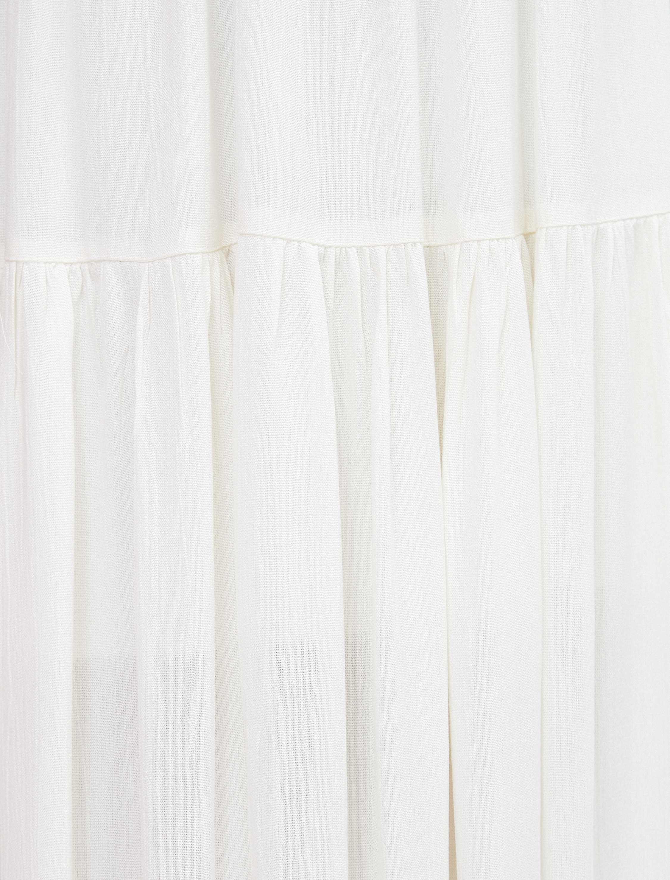   Uzun Etek Beli Bağcıklı Volanlı Rahat Kesim