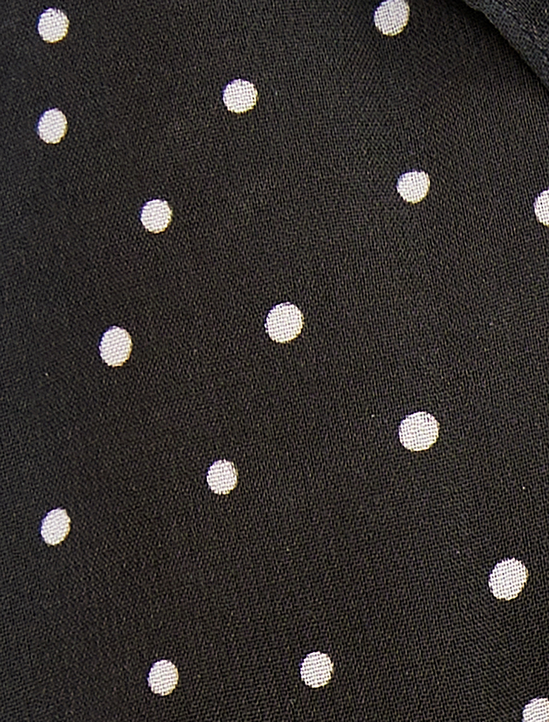 Crop Şifon Bluz V Yaka Fırfırlı Puantiyeli Beli Gipeli