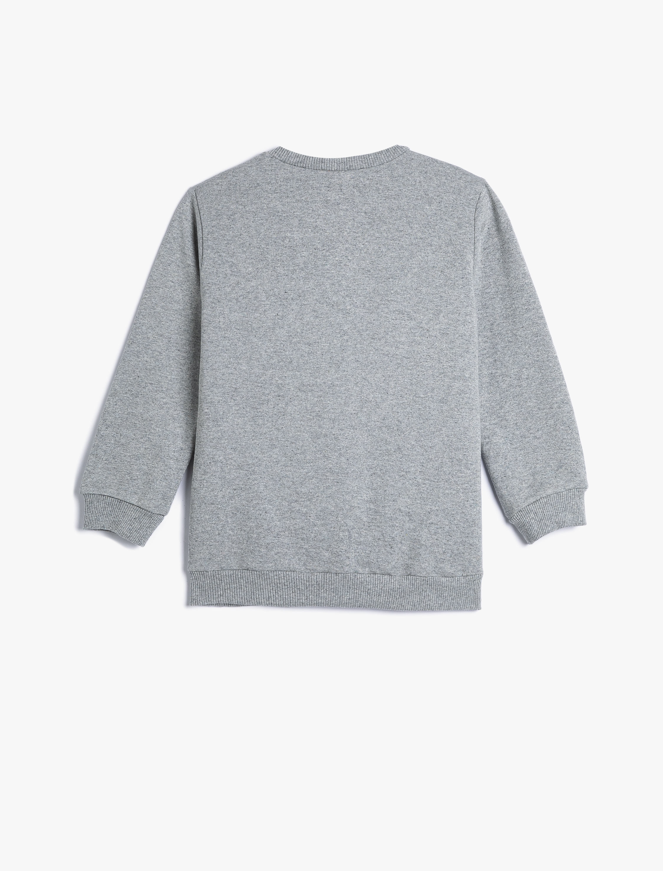  Erkek Çocuk Sweatshirt Kaplan Baskılı Şardonlu Bisiklet Yaka Beli Lastikli