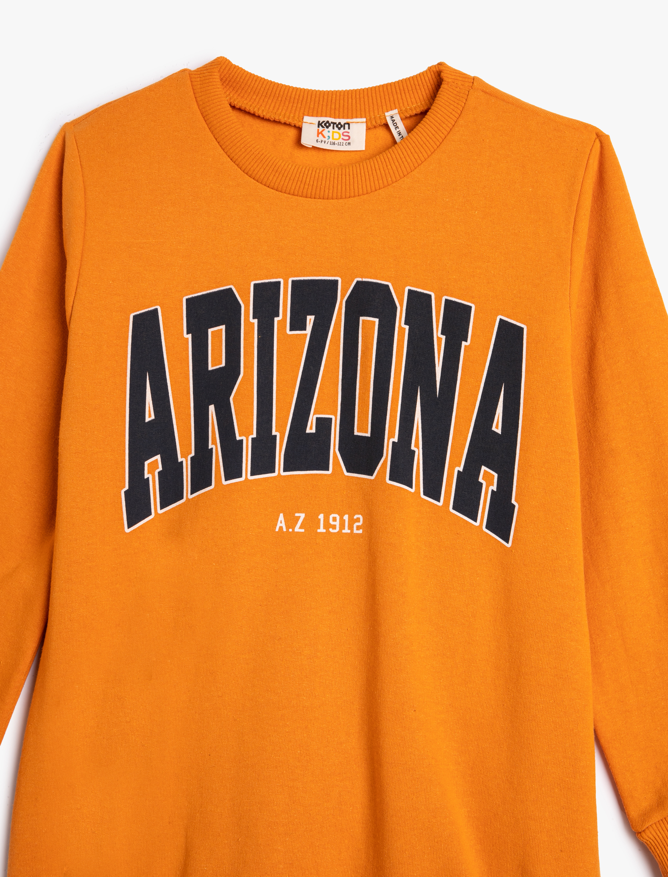  Erkek Çocuk Sweatshirt Arizona Baskılı Şardonlu Bisiklet Yaka