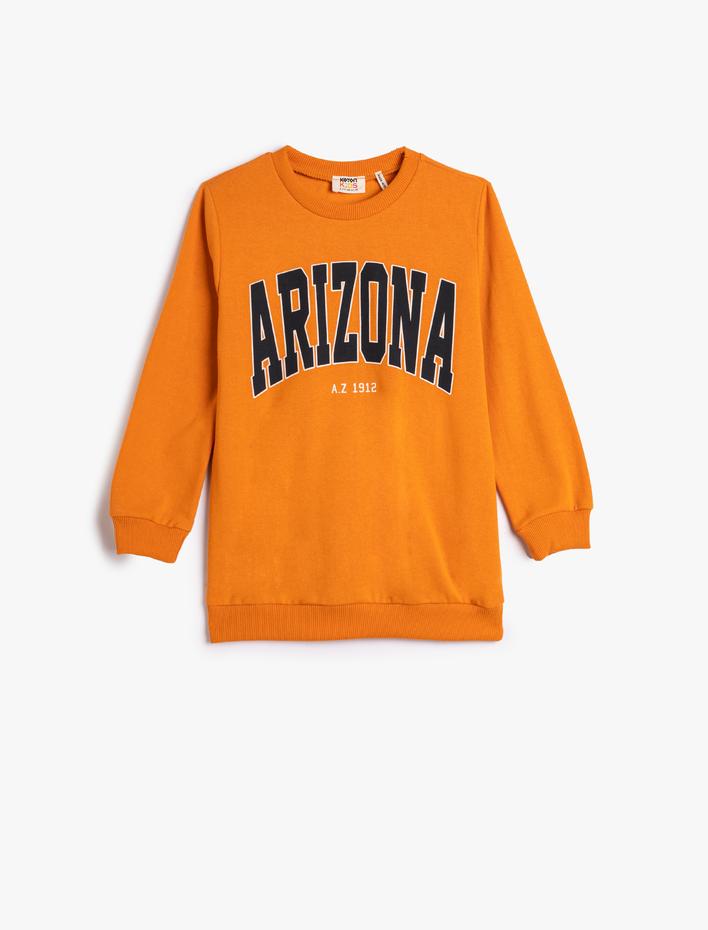 Erkek Çocuk Sweatshirt Arizona Baskılı Şardonlu Bisiklet Yaka