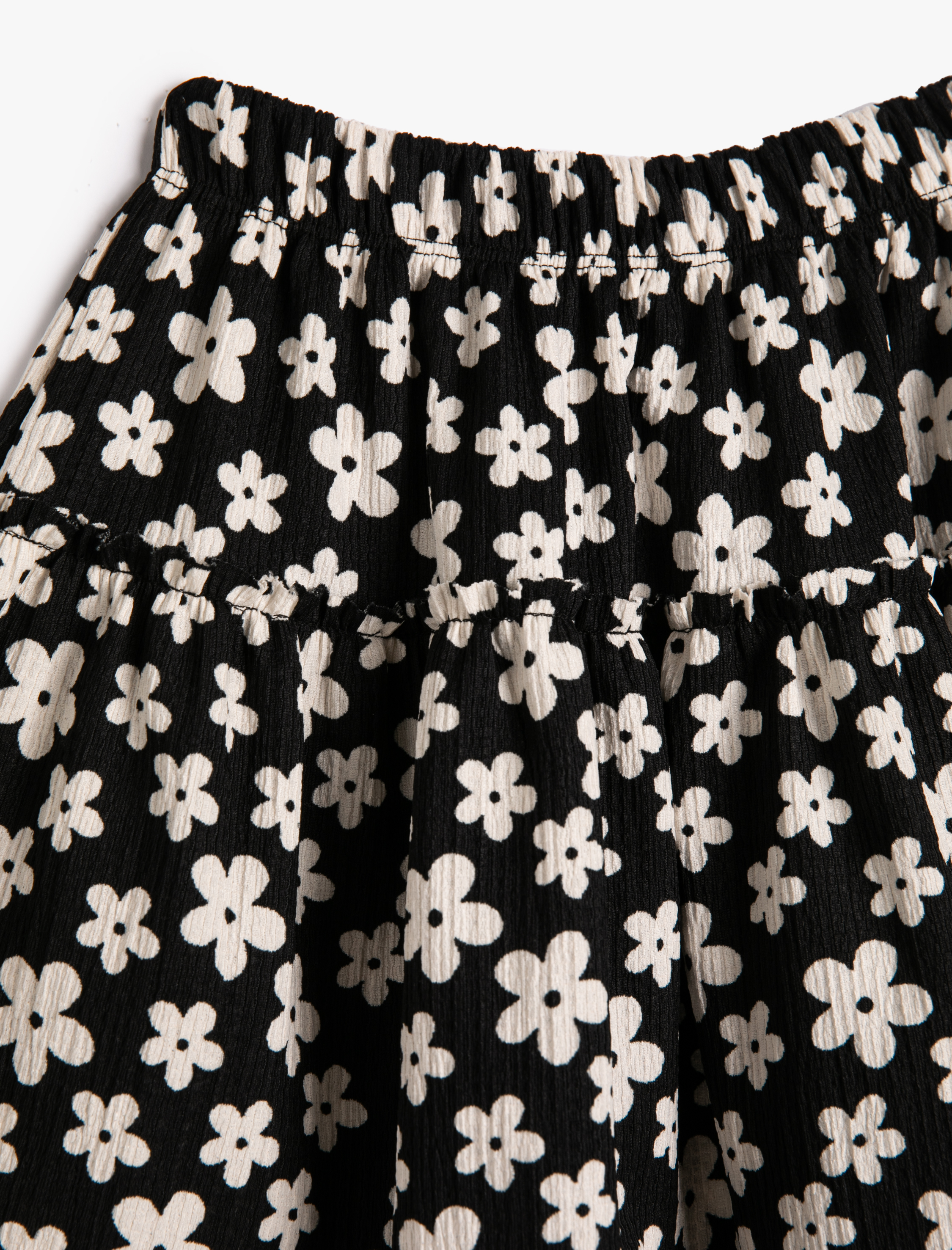  Kız Çocuk Çiçekli Mini Etek Beli Lastikli Fırfırlı