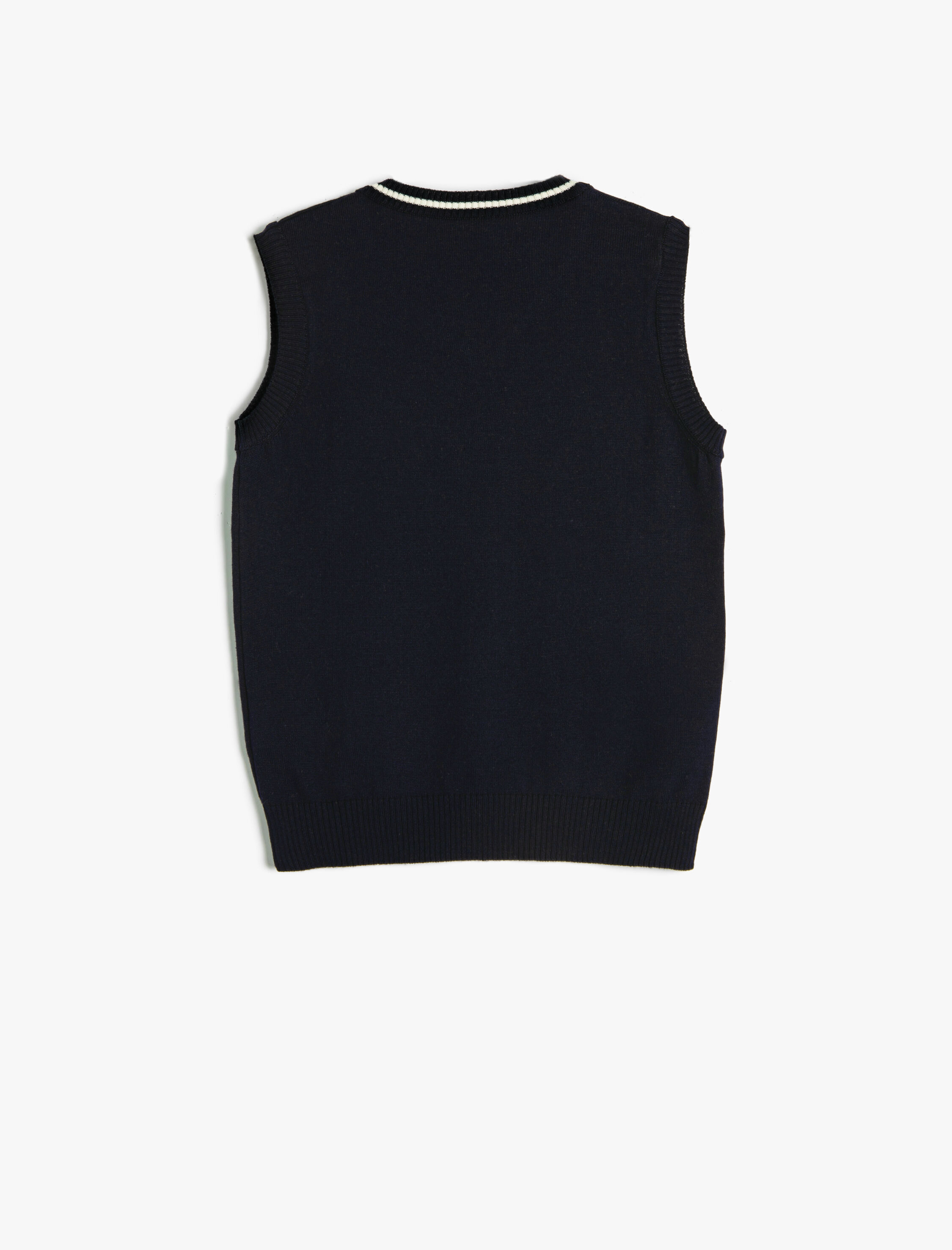  Erkek Çocuk Süveter V Yaka Çizgi Detaylı