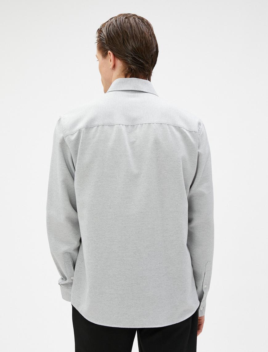   Basic Gömlek Klasik Manşet Yaka Uzun Kollu Düğmeli Non Iron